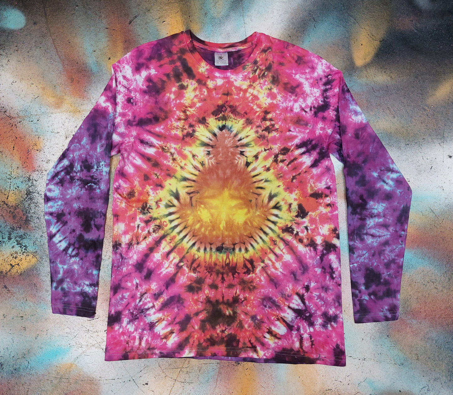 Tie Dye Buddha chakra long sleeve T shirt Sunset