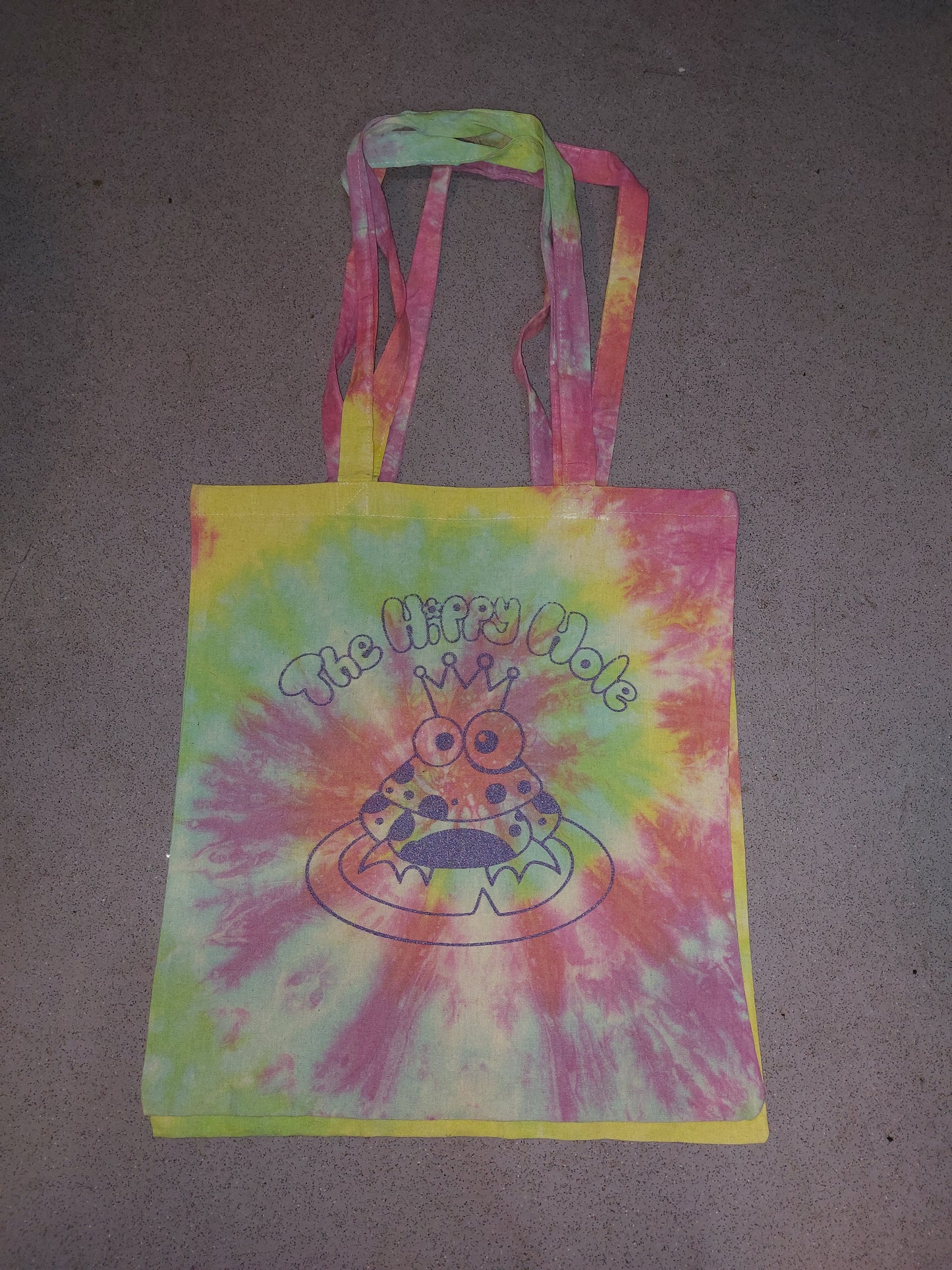 Handmade tie dye Pastel Rainbow Tote Shopping Canvas Bag