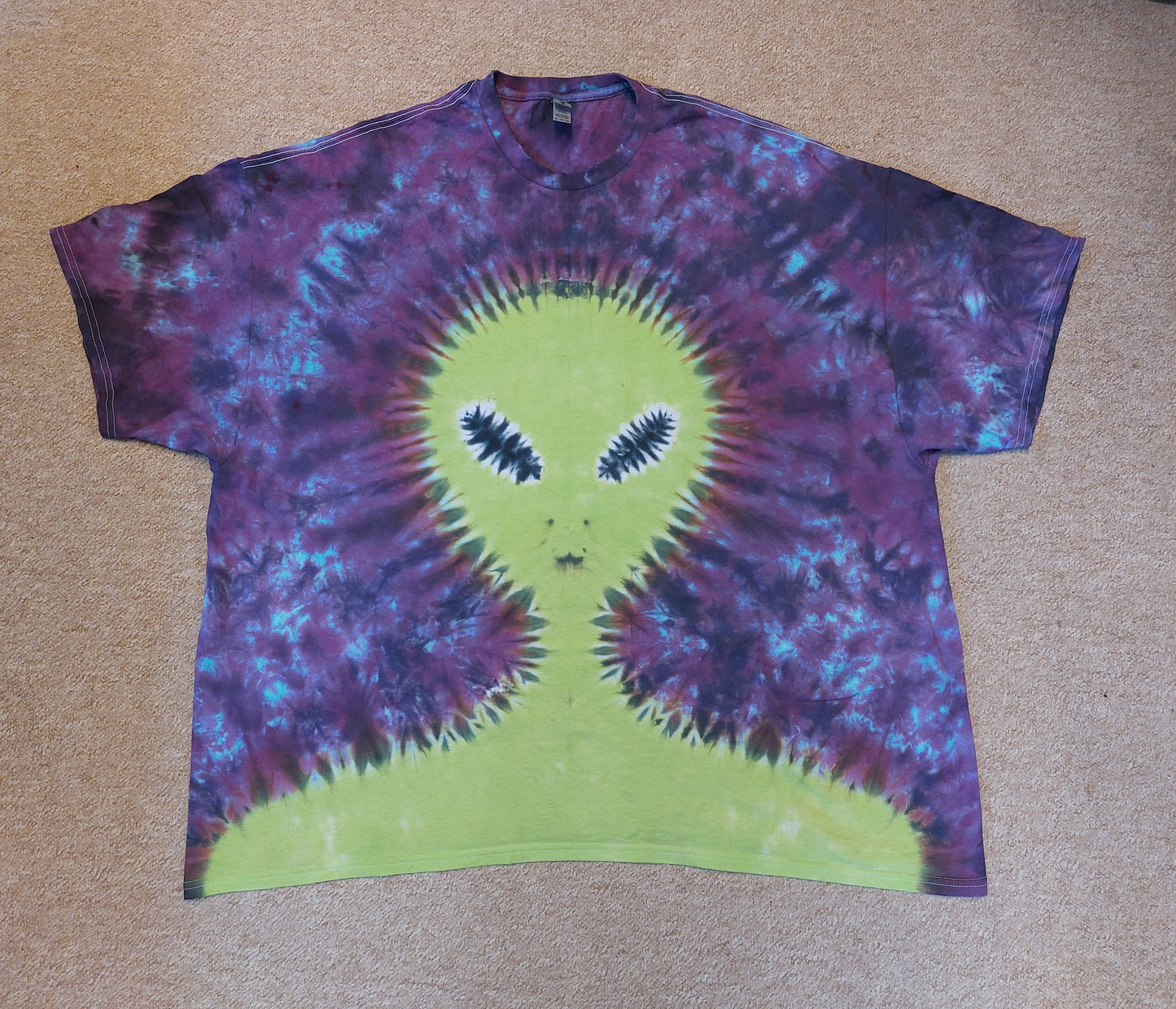 Alien Portrait Tie Dye Purple T shirt UNISEX S-5XL