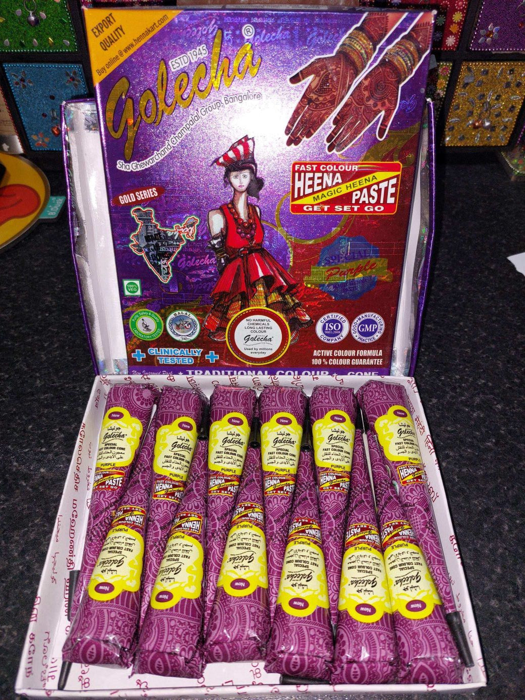 Henna Cone MIXED COLOURS 100% Natural