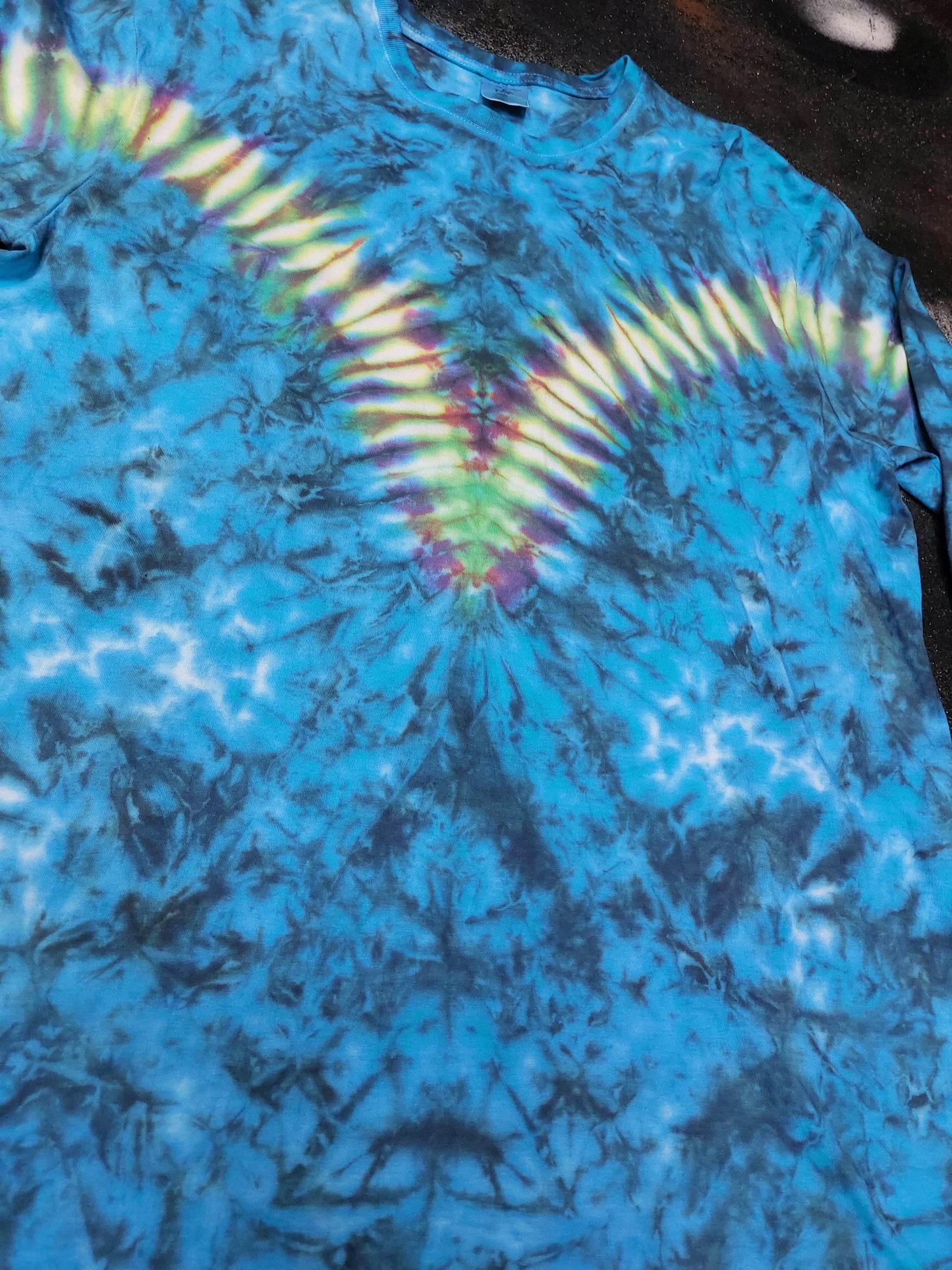 Tie Dye rainbow V long sleeve T shirt UNISEX S-4XL