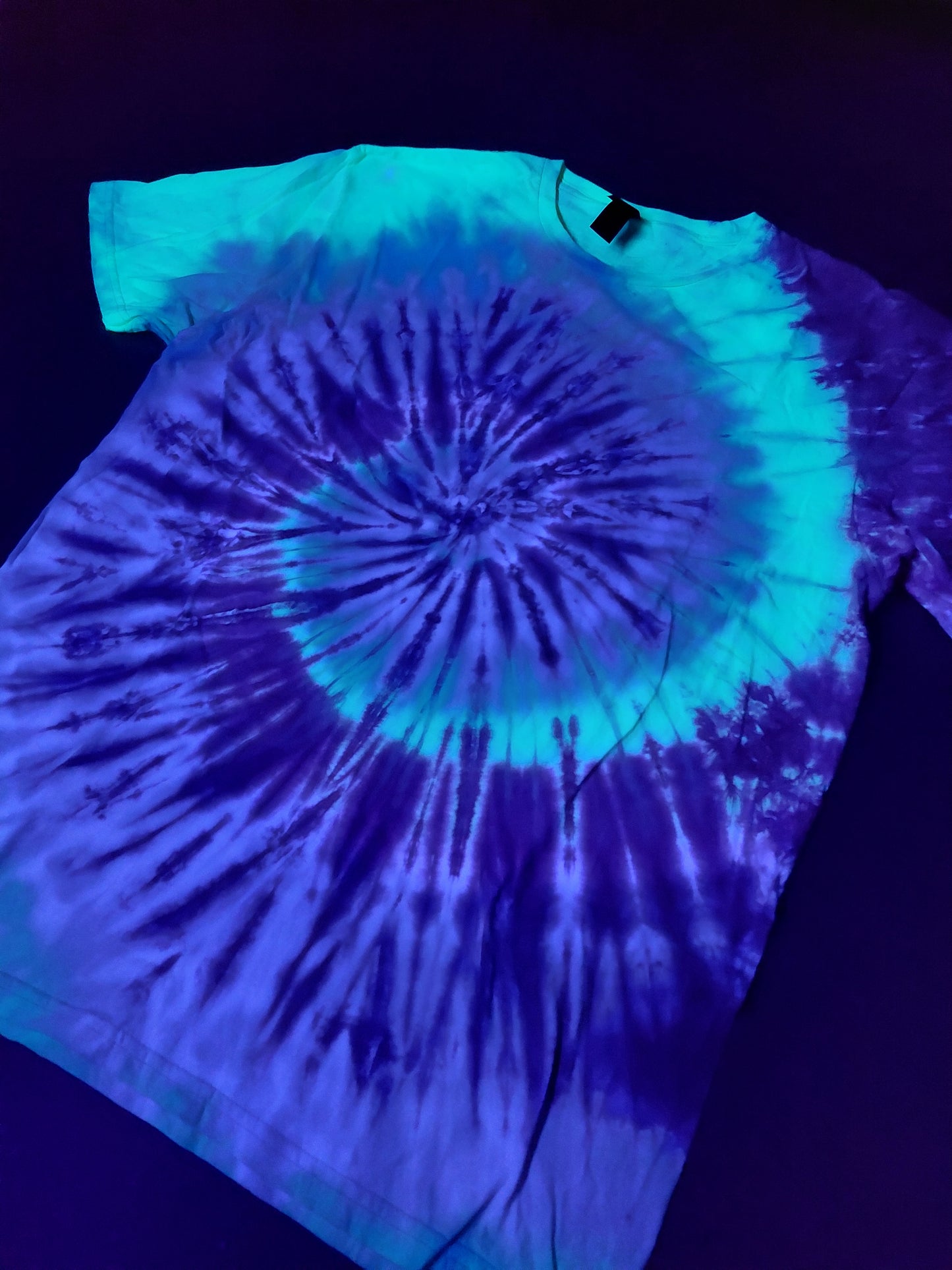UV Reactive Spiral Tie Dye Rave T Shirt sizes S-5XL