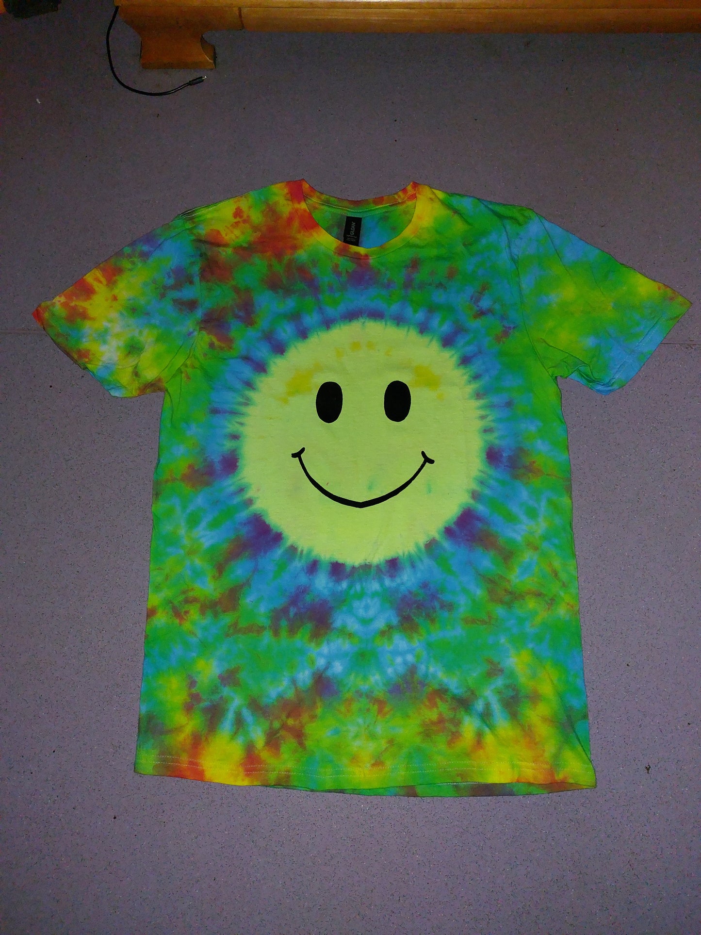 UV Reactive Acid Smiley Face Tie Dye Rave T Shirt sizes S-5XL