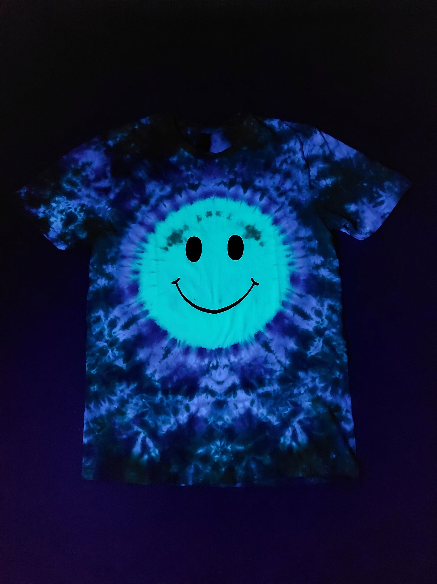 UV Reactive Acid Smiley Face Tie Dye Rave T Shirt sizes S-5XL