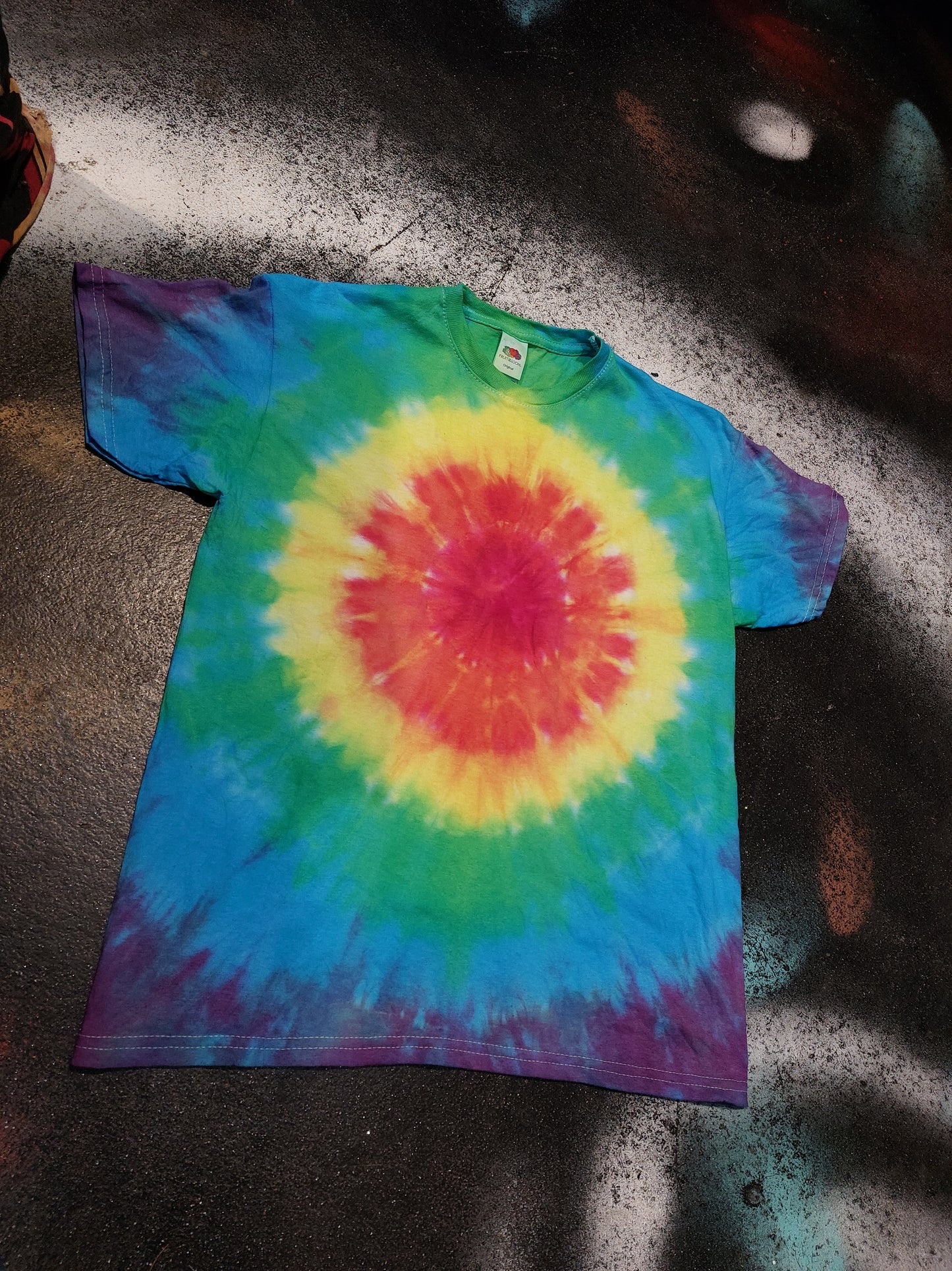 Festival Kid's rainbow blue Tie Dye T shirt Hippy Children's Age 1-13