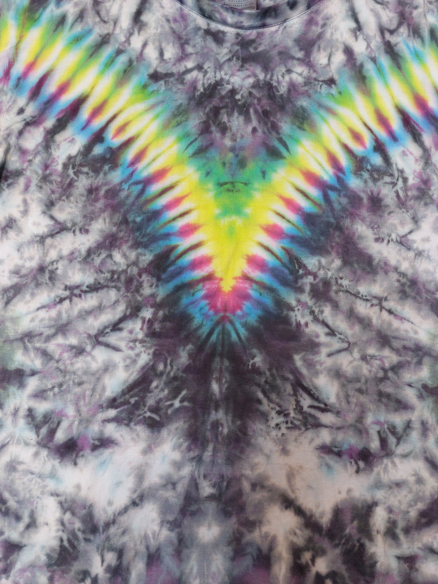 Tie Dye Grey Rainbow V long sleeve T shirt UNISEX S-4XL