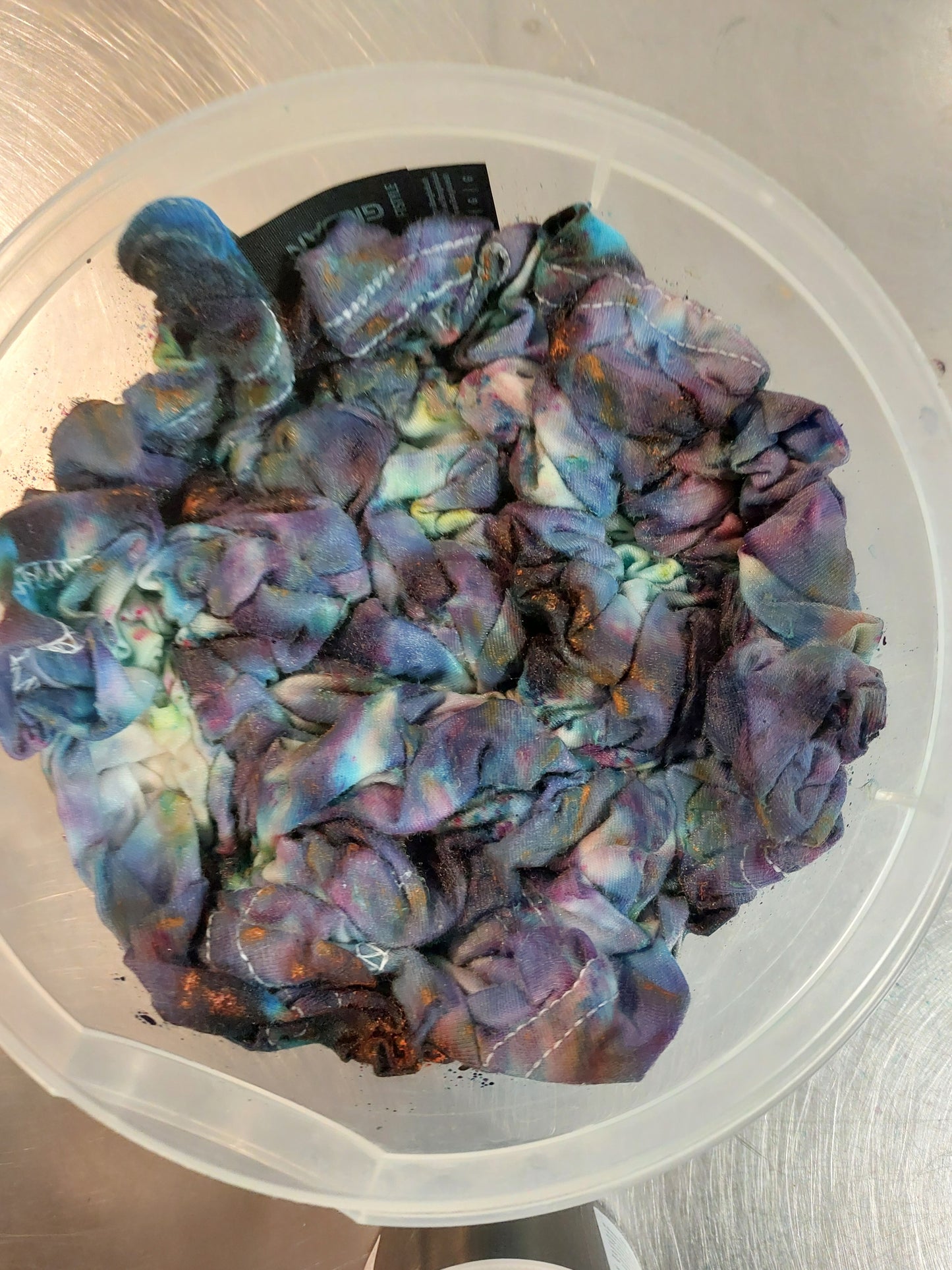 Ice dyed tie dye Alchemist Blue purple brown colour T shirt sizes S to 5XL