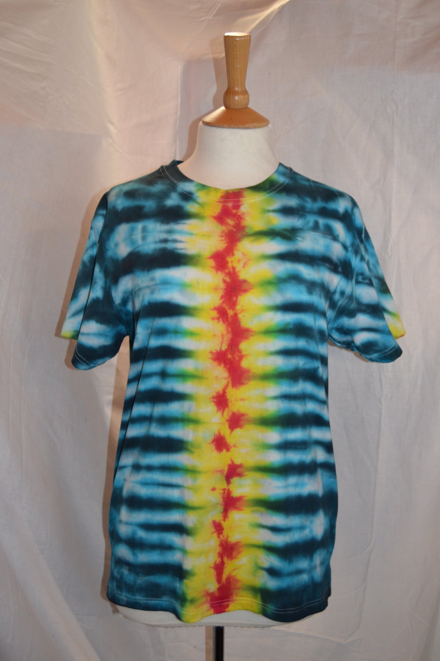 Tie Dye pleat fan fold stripe festival T shirt UNISEX S-5XL