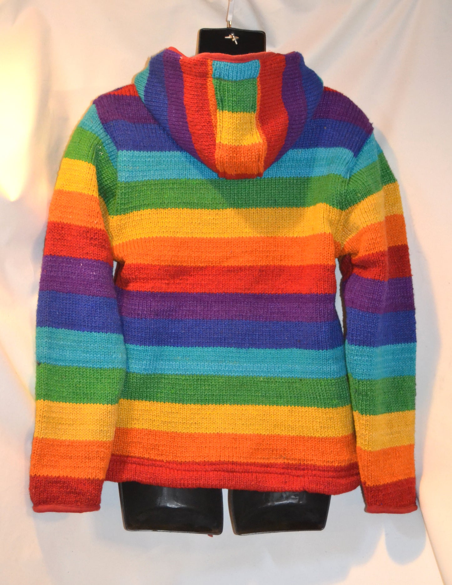 Rainbow Stripe Wool Fleece Lined Coat