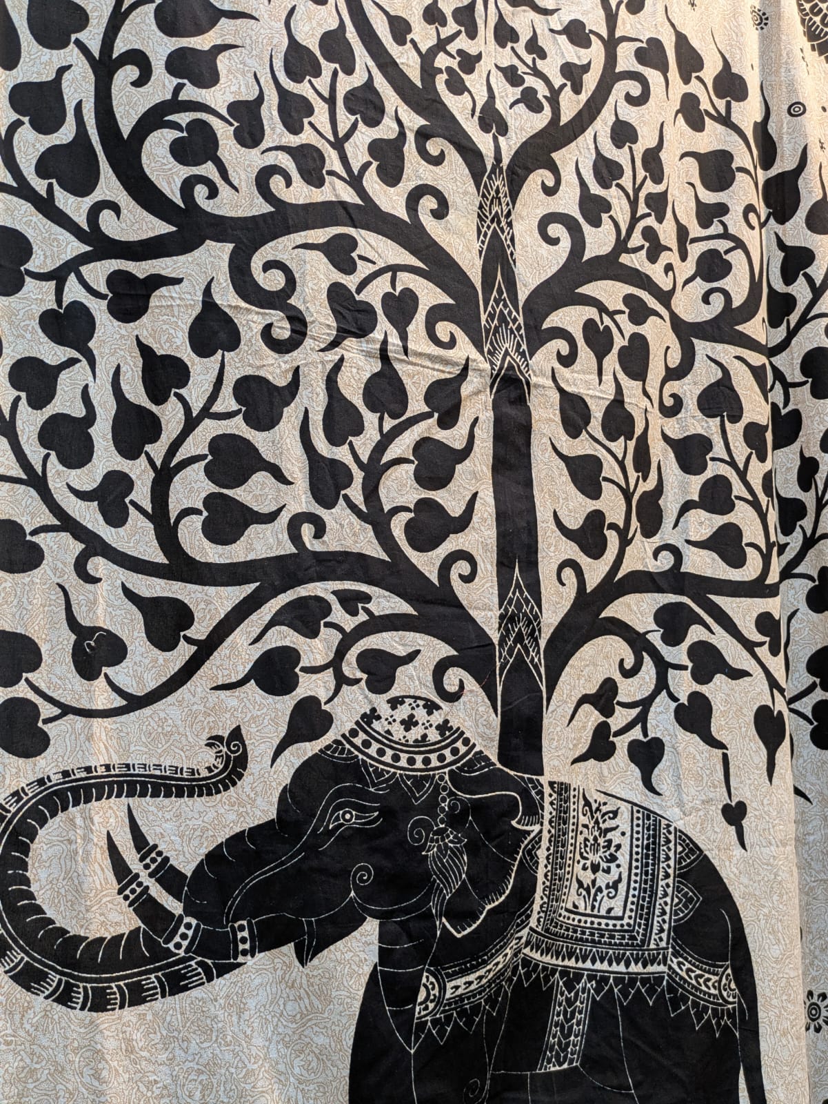 Elephant Tree White Large bedspread wall hanging tapestry