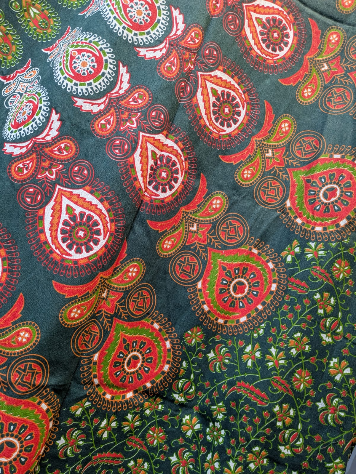 Peacock Mandala Green Orange Large bedspread wall hanging tapestry