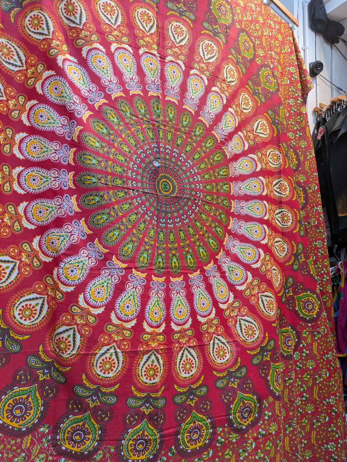 Peacock Mandala Red Orange Large bedspread wall hanging tapestry