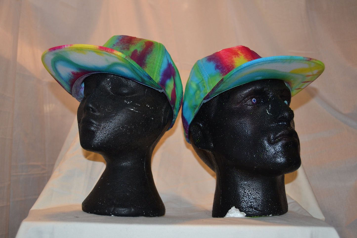 Handmade Tie Dye Snap back Cap Rave Hat Rainbow Multi Colour Festival