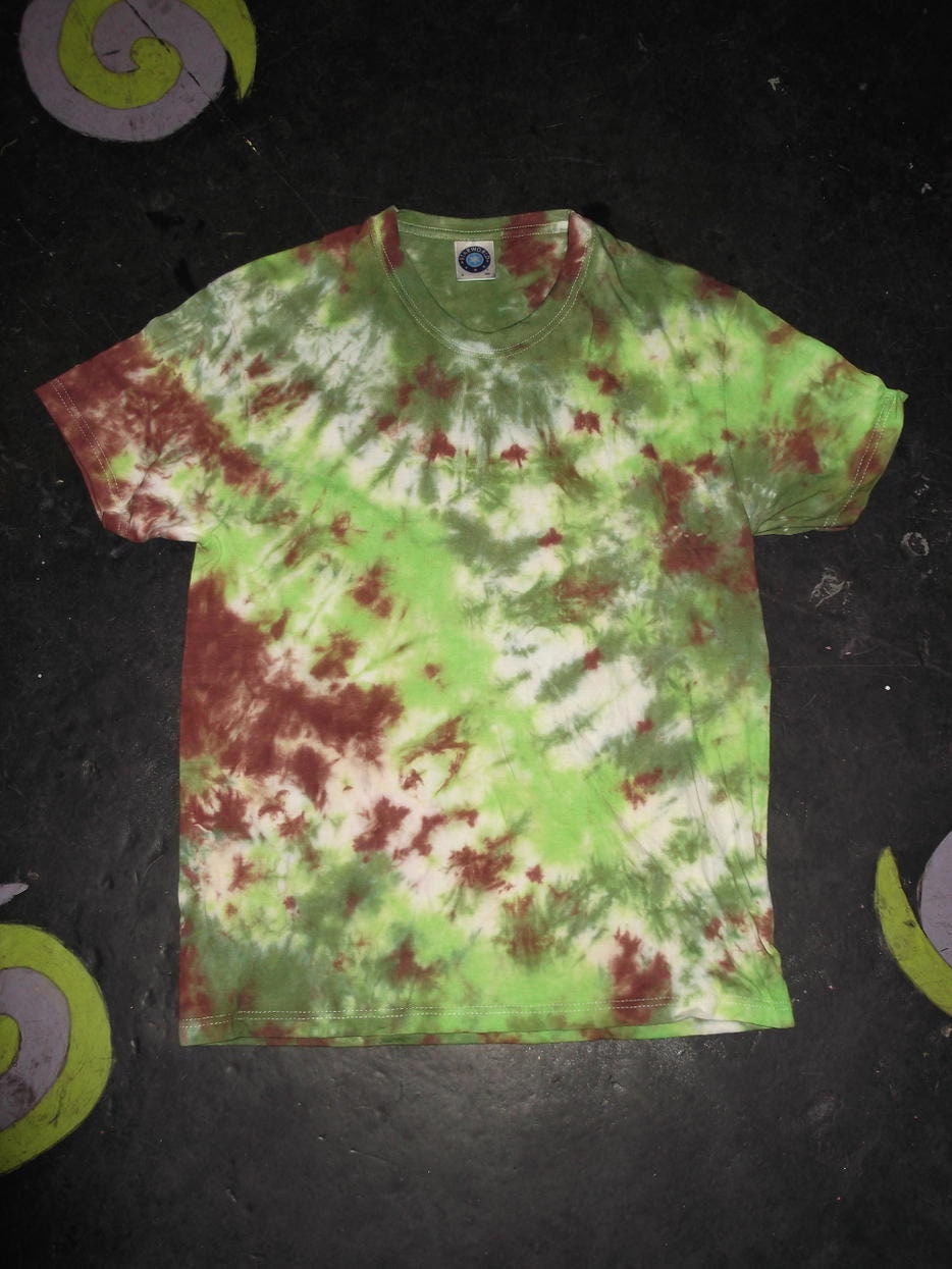 Tie Dye black green brown camouflage camo scrunch T shirt UNISEX S-5XL