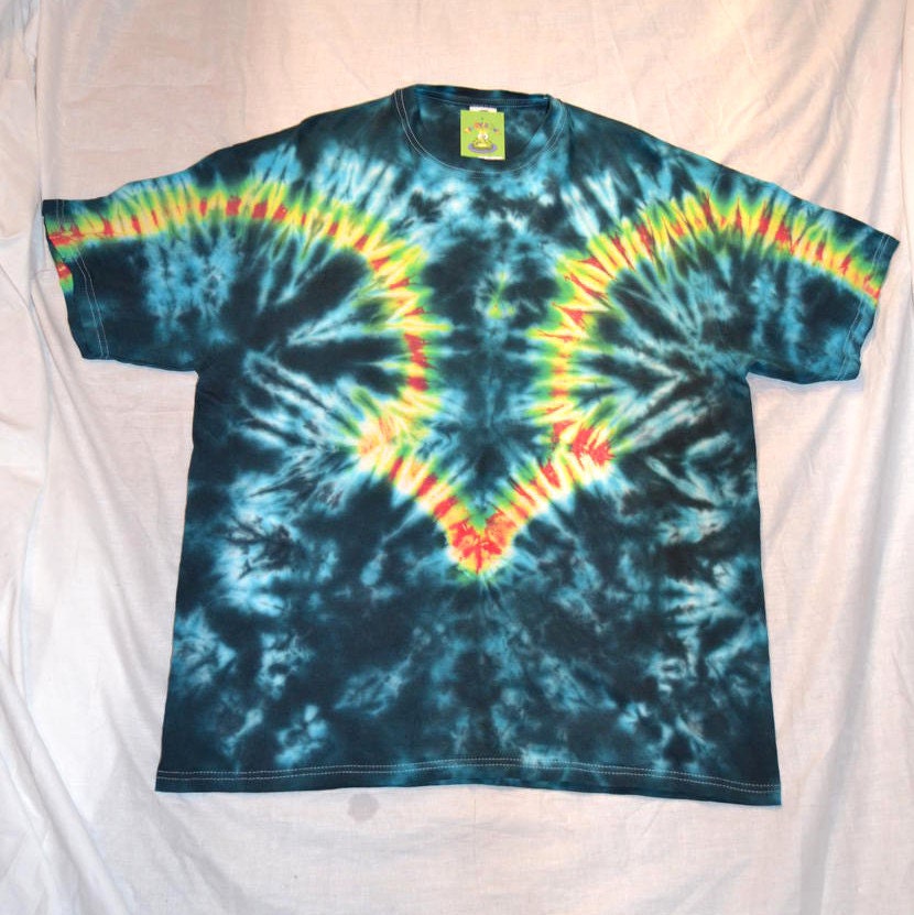 Tie Dye V pleat T shirt UNISEX S-5XL