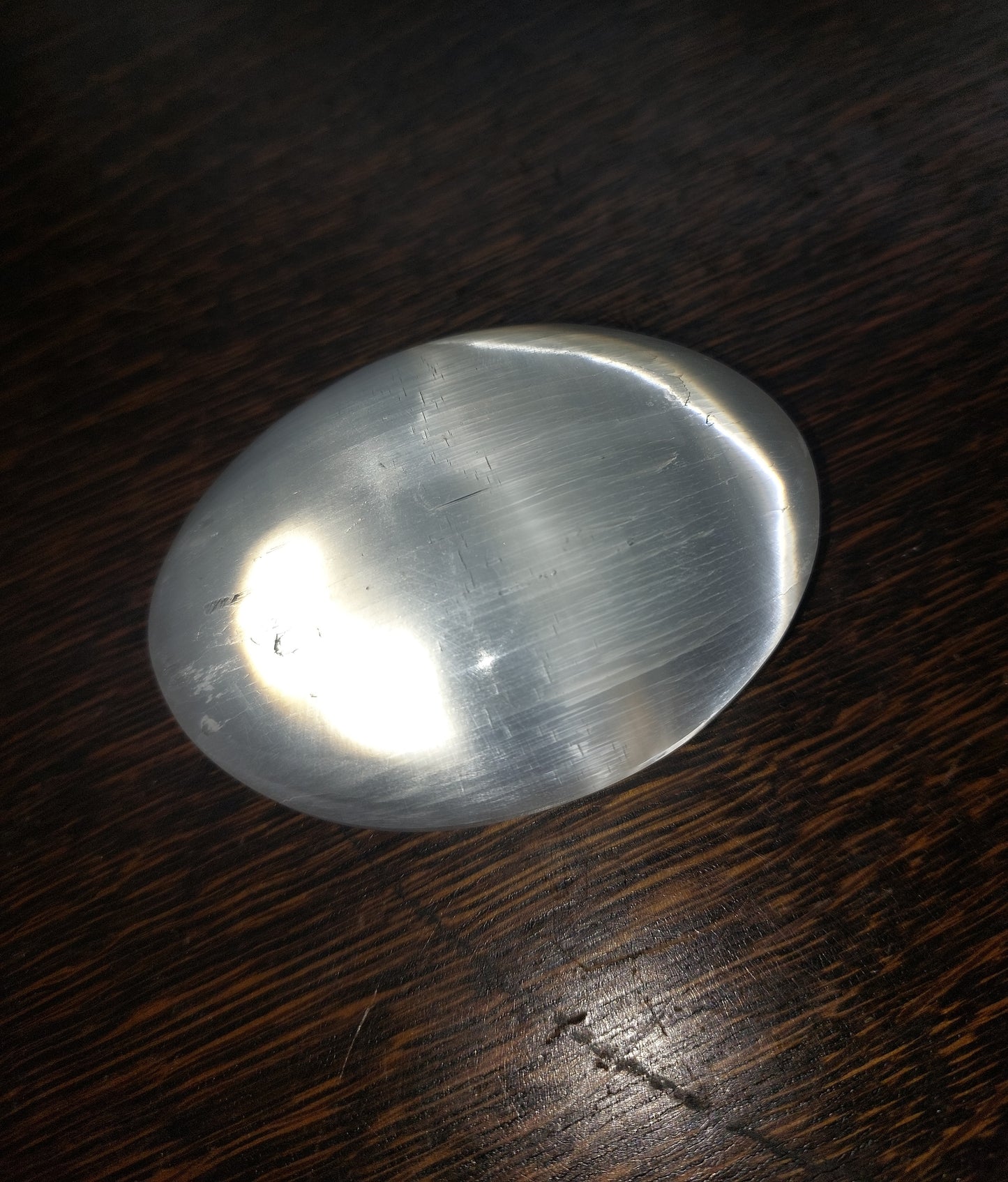 Selenite Palm Stone Large