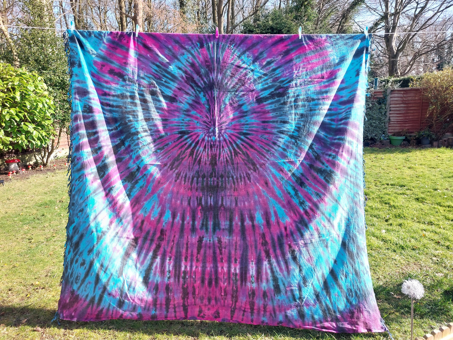 Tie dye SPIDER wall hanging double size 240cmx210cm tapestry