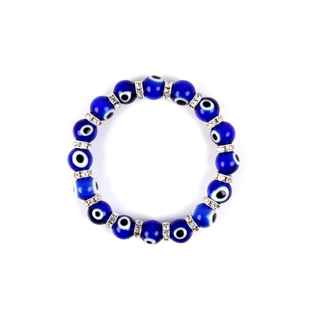 Evil Eye Glass Bead elastic Bracelet