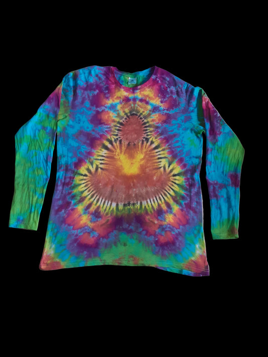 Tie Dye Buddha chakra long sleeve T shirt Rainbow