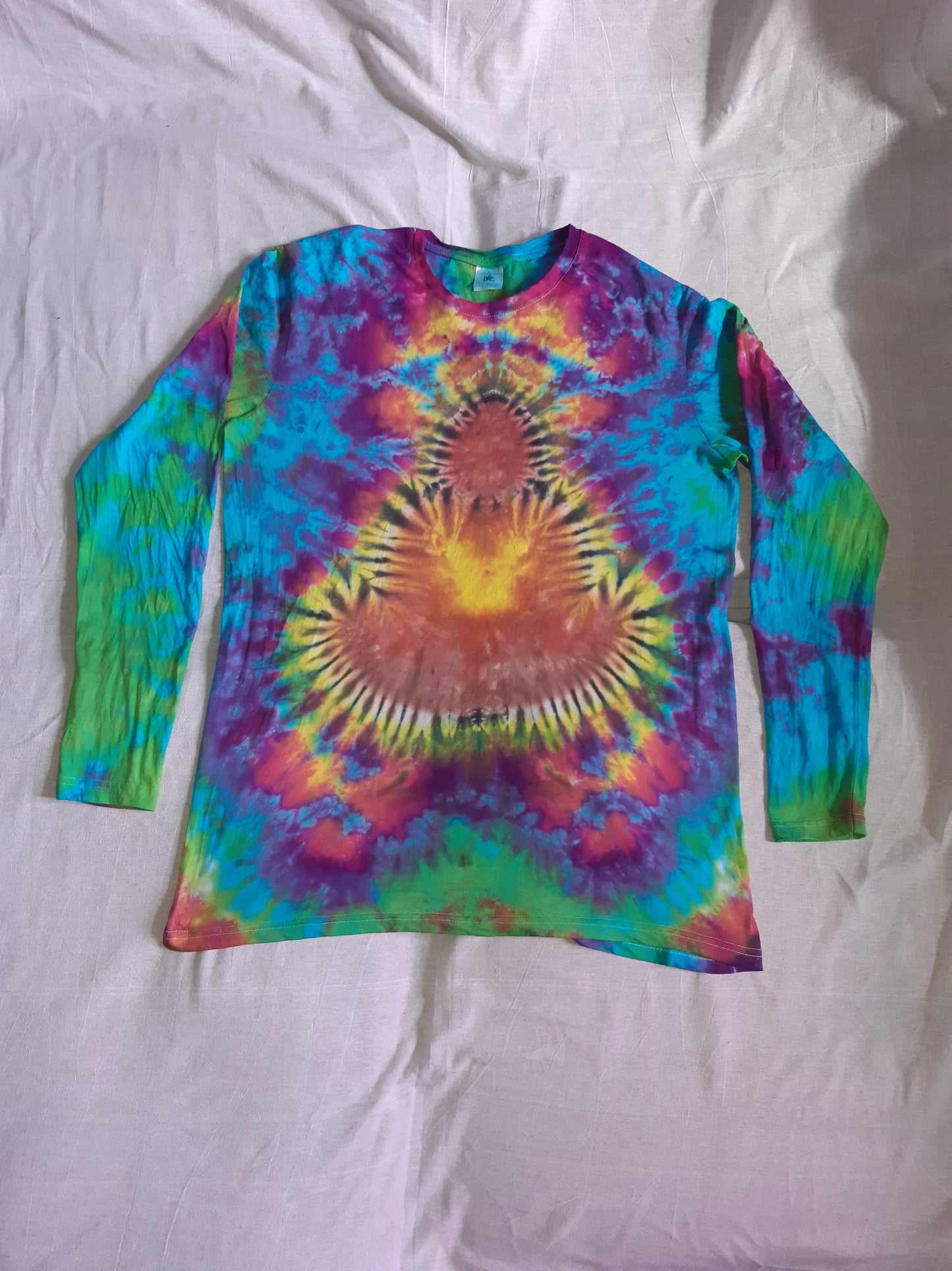 Tie Dye Buddha chakra long sleeve T shirt Rainbow