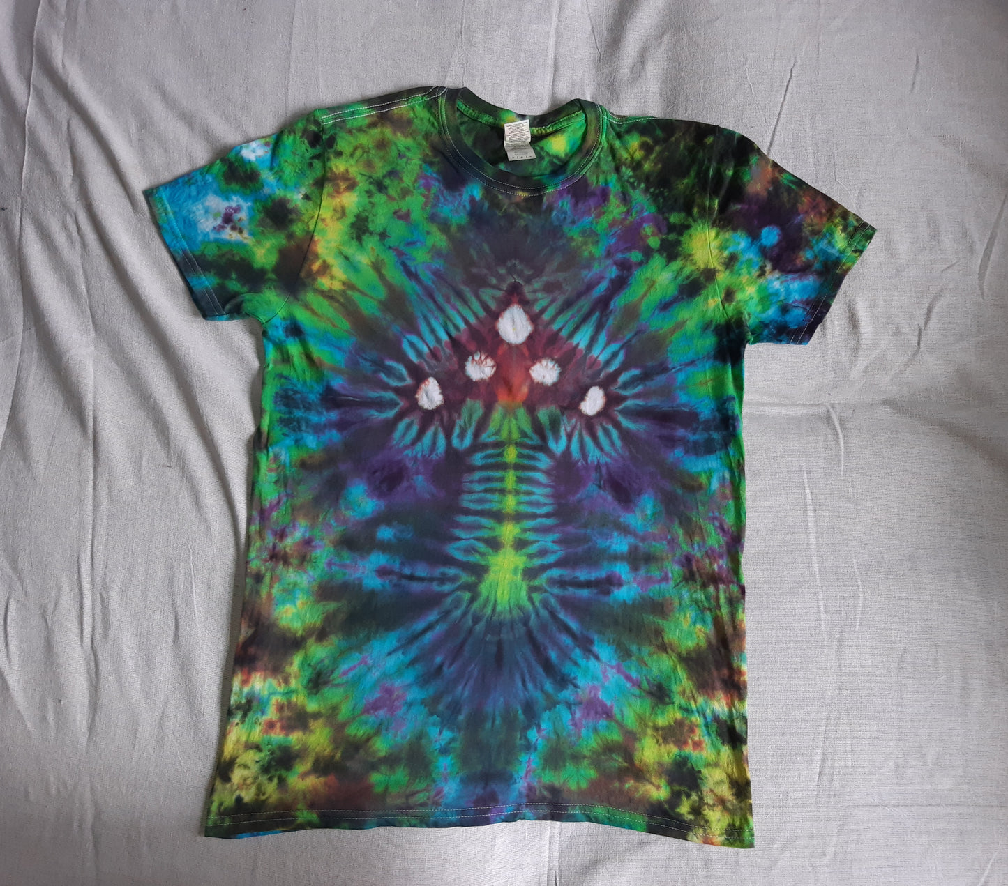 Tie Dye Magic Mushroom T Shirt Dark Rainbow handmade unique fairy UNISEX S-5XL