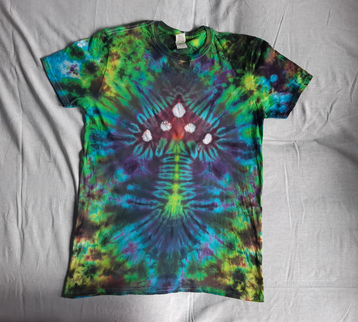 Tie Dye Magic Mushroom T Shirt Dark Rainbow handmade unique fairy UNISEX S-5XL