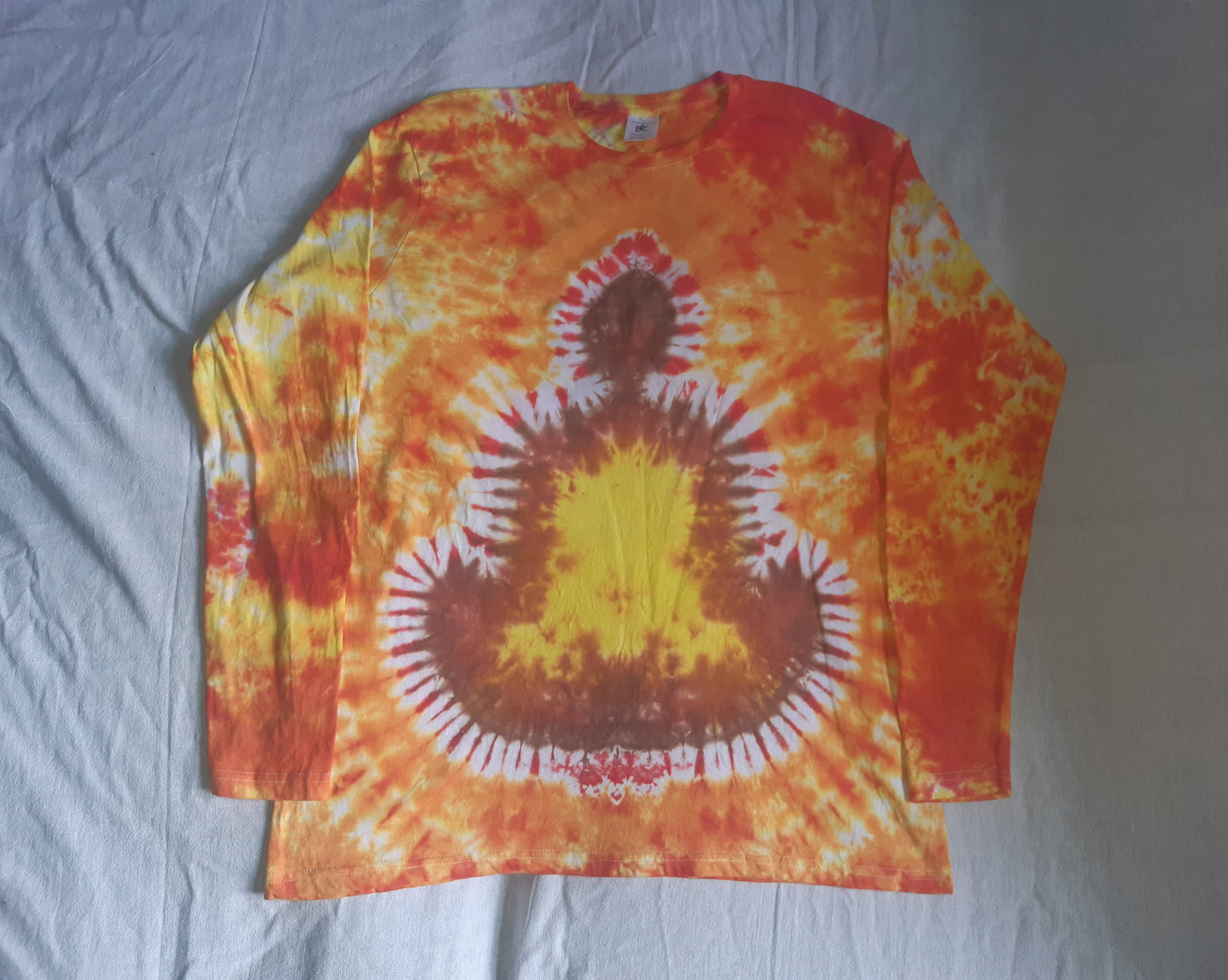 Tie Dye Buddha chakra long sleeve T shirt Orange