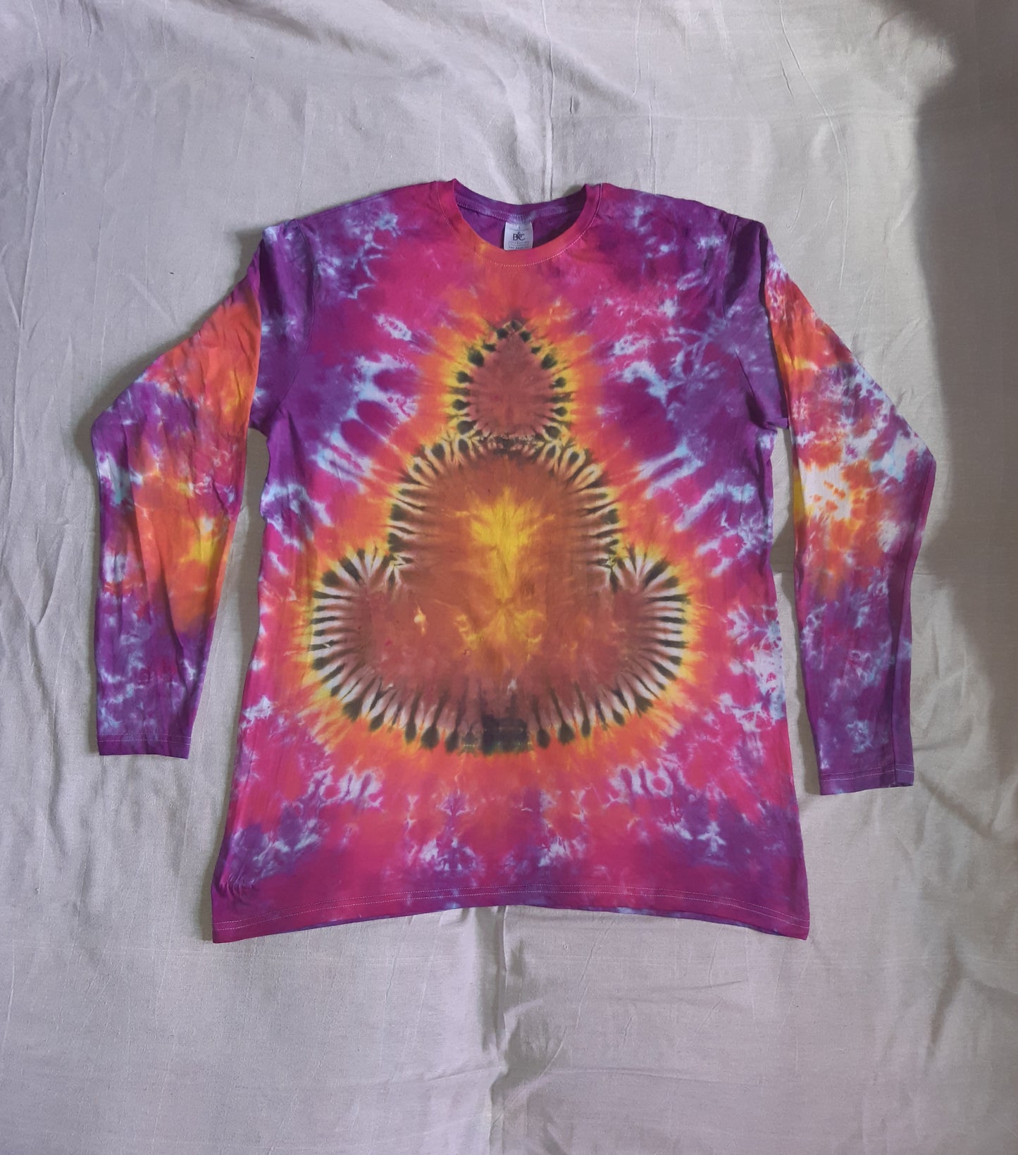 Tie Dye Buddha chakra long sleeve T shirt Sunset
