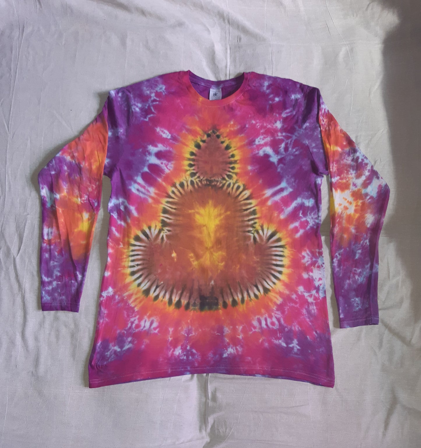 Tie Dye Buddha chakra long sleeve T shirt Sunset