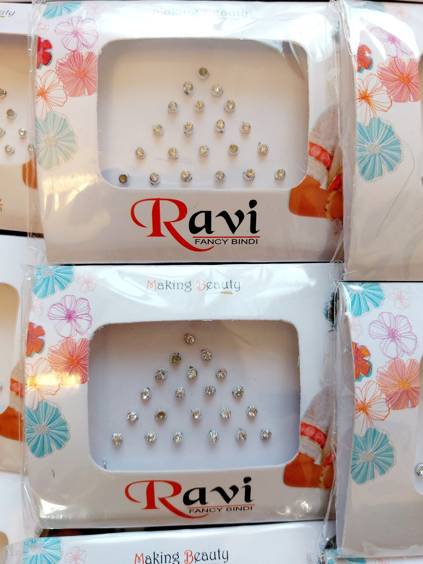 Rhinestone Crystal Bindi pack self stick festival face sticker dots fake nose stud multi colours or white