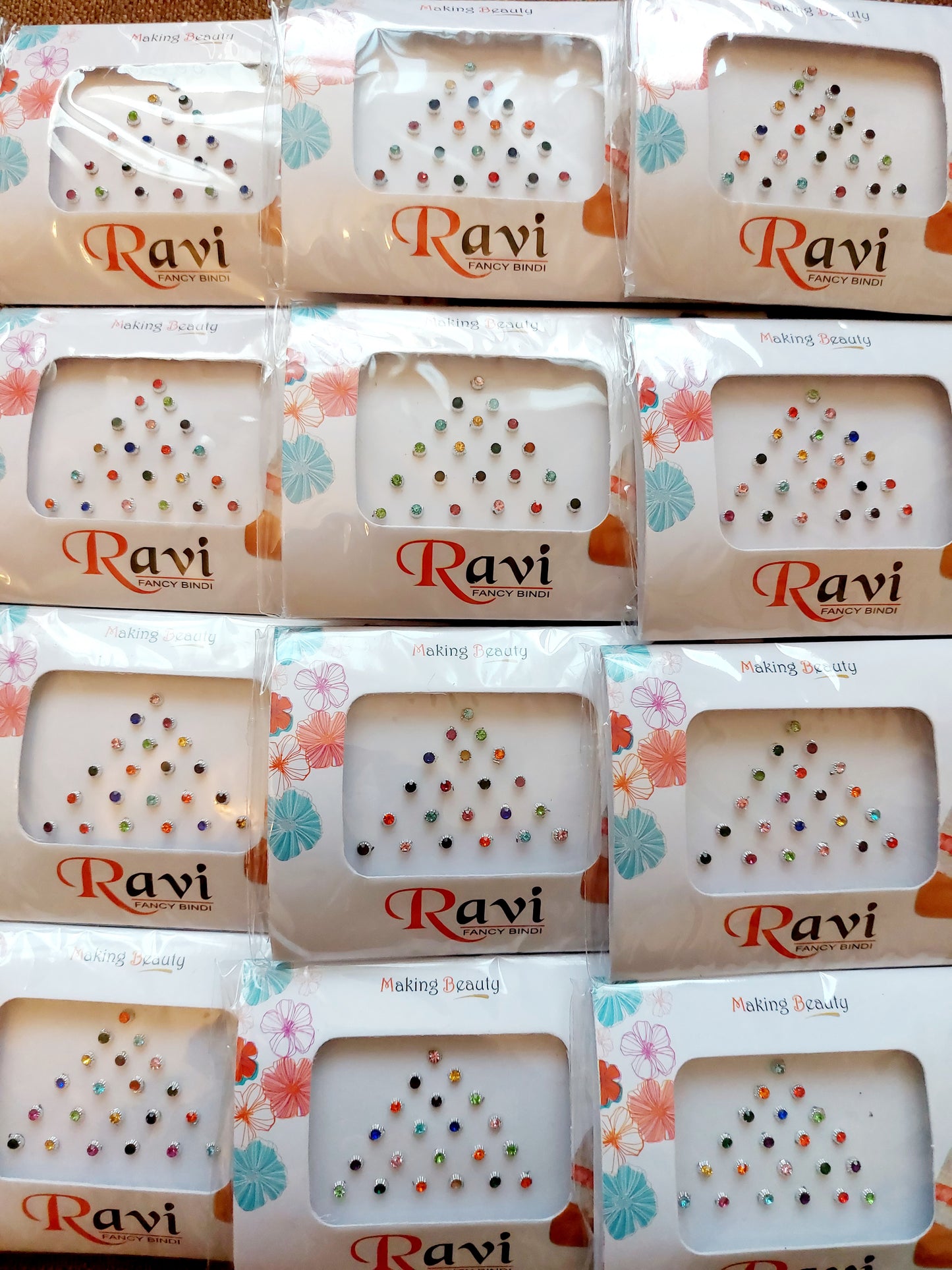 Rhinestone Crystal Bindi pack self stick festival face sticker dots fake nose stud multi colours or white