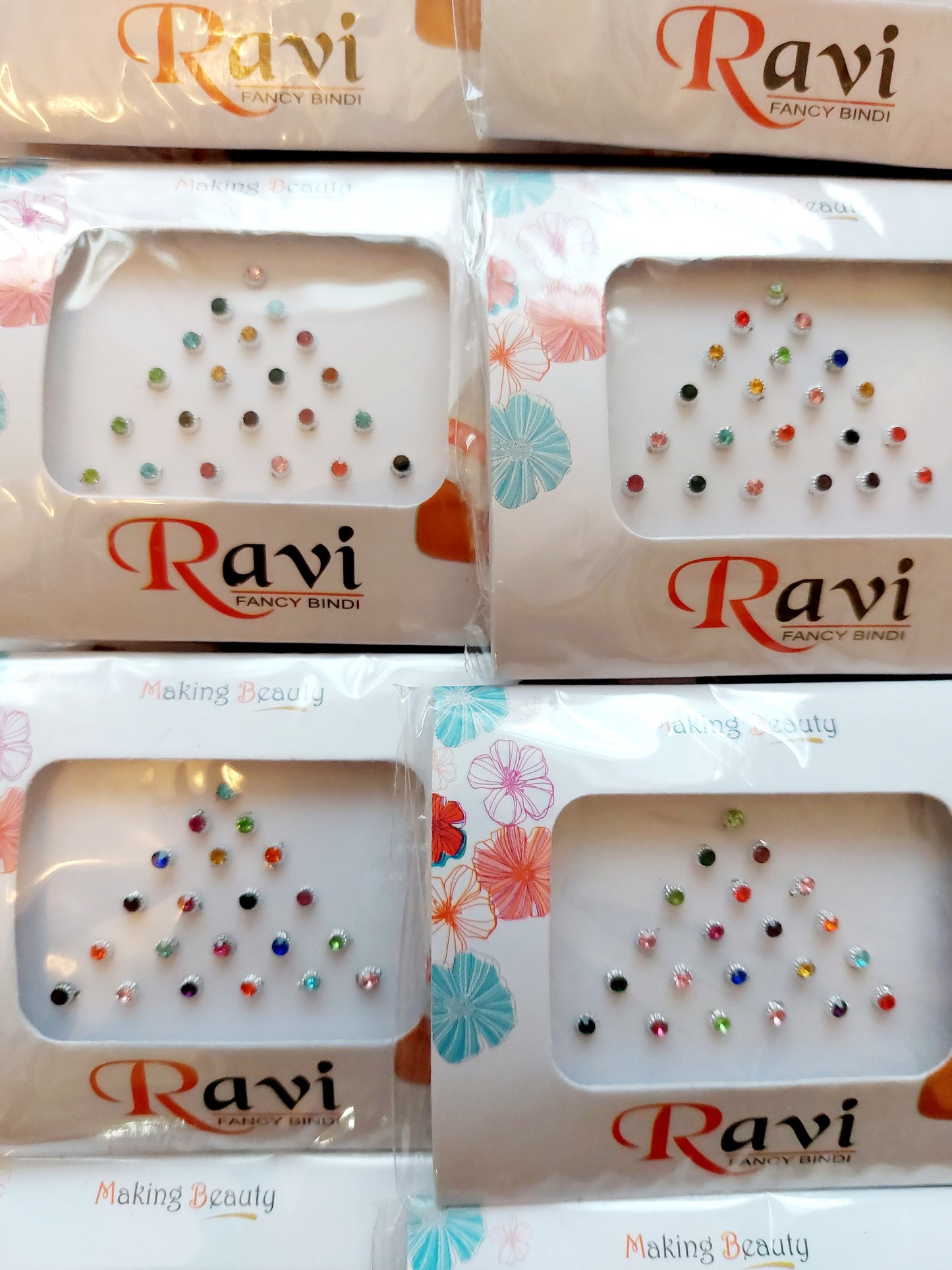 Rhinestone Crystal Bindi pack self stick festival face sticker dots fake nose stud multi colours or white