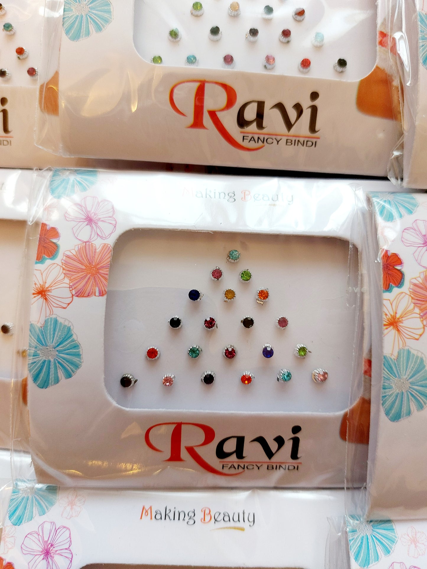 Rhinestone Crystal Bindi pack self stick festival face sticker dots fake nose stud multi colours or white