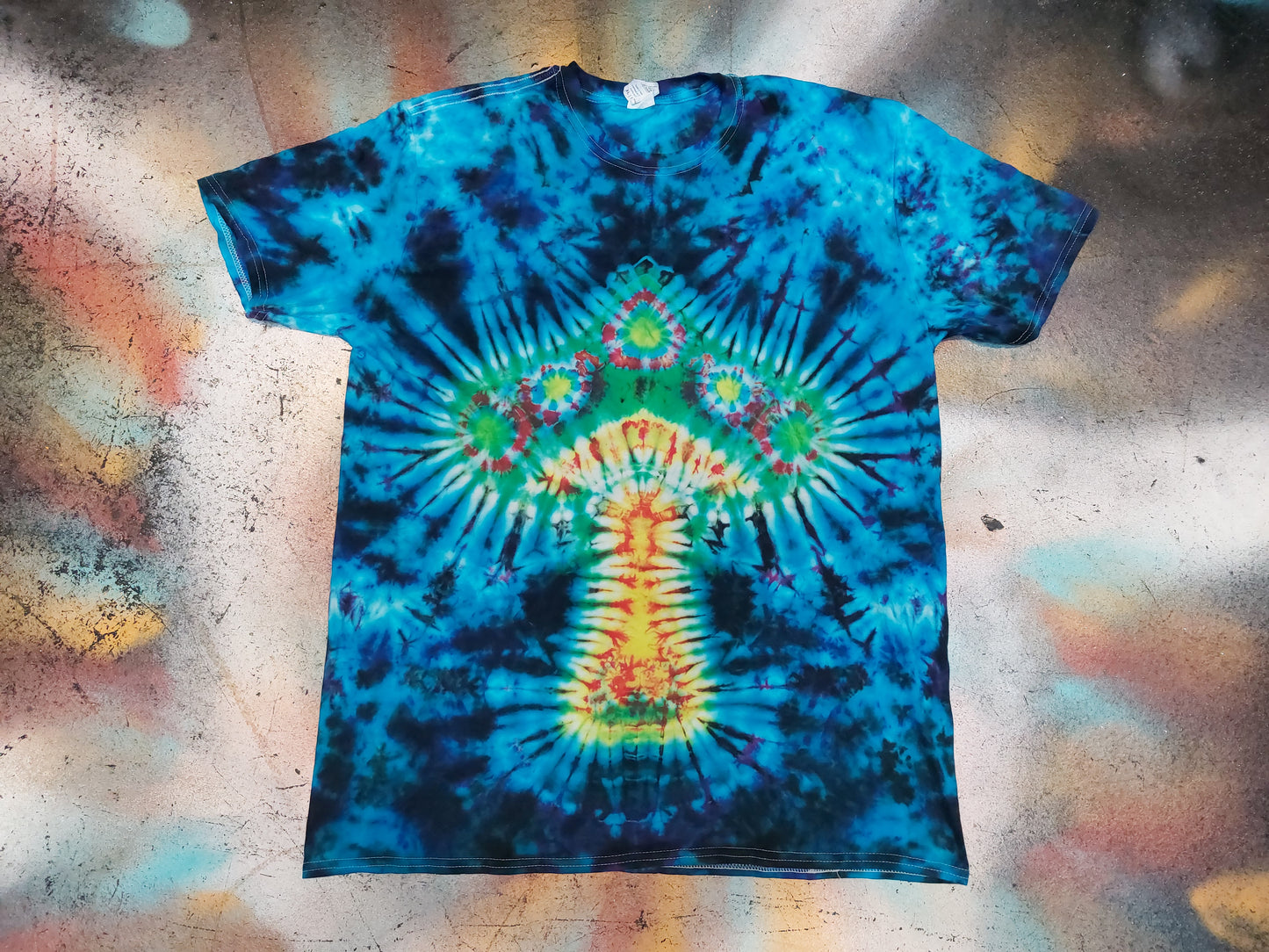 Tie Dye unique magic mushroom special dark blue T shirt UNISEX S-5XL