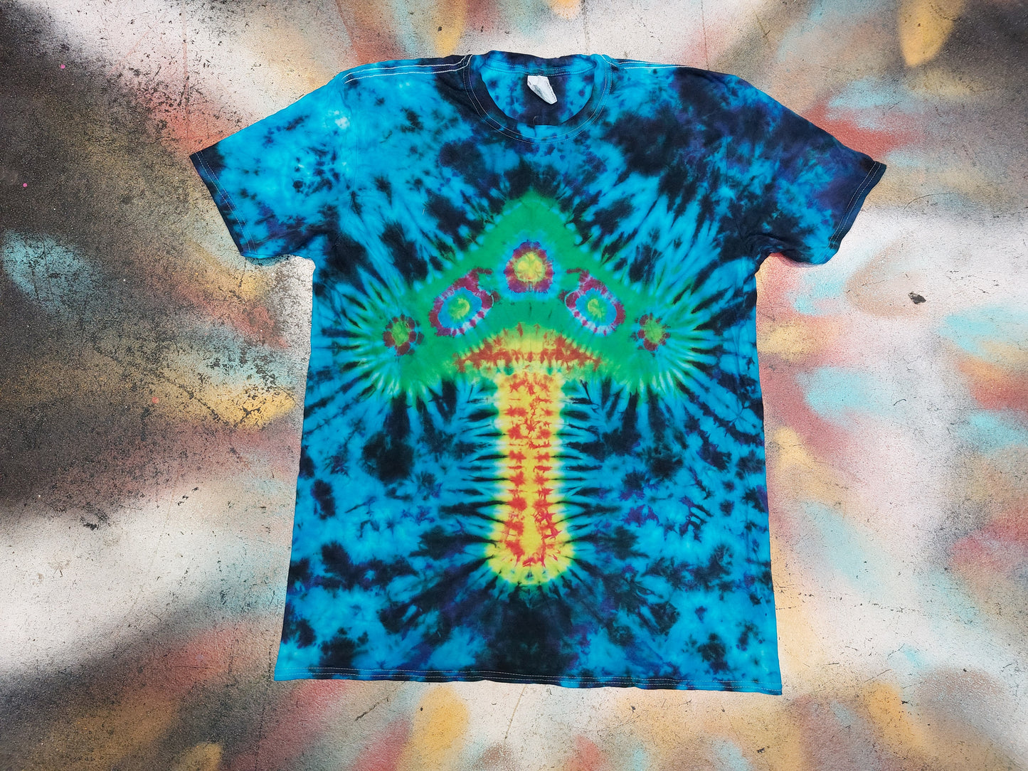 Tie Dye unique magic mushroom special dark blue T shirt UNISEX S-5XL