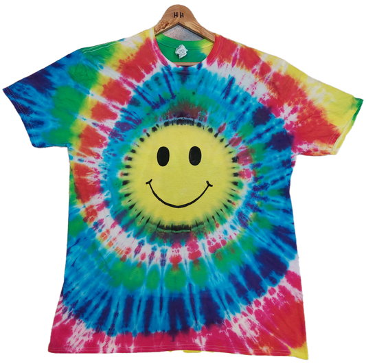 Tie Dye SMILE face rave T shirt UNISEX S-5XL