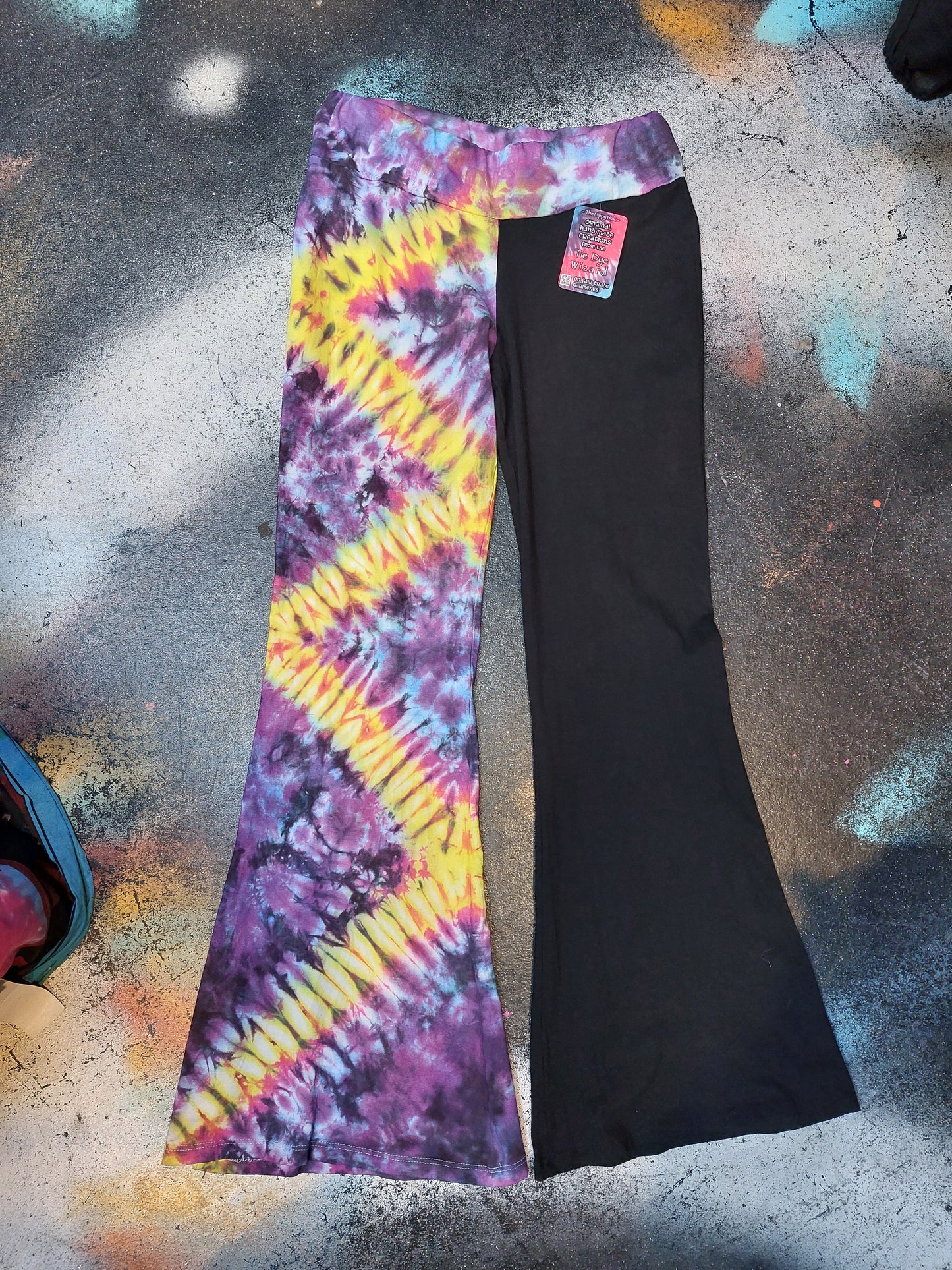 Tie Dye Psychedelic Handmade Hippy Flares Leggings Yoga pants custom design