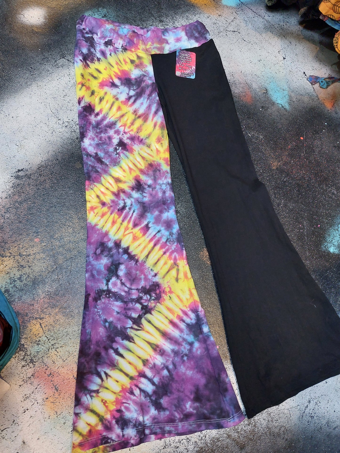 Tie Dye Psychedelic Handmade Hippy Flares Leggings Yoga pants custom design