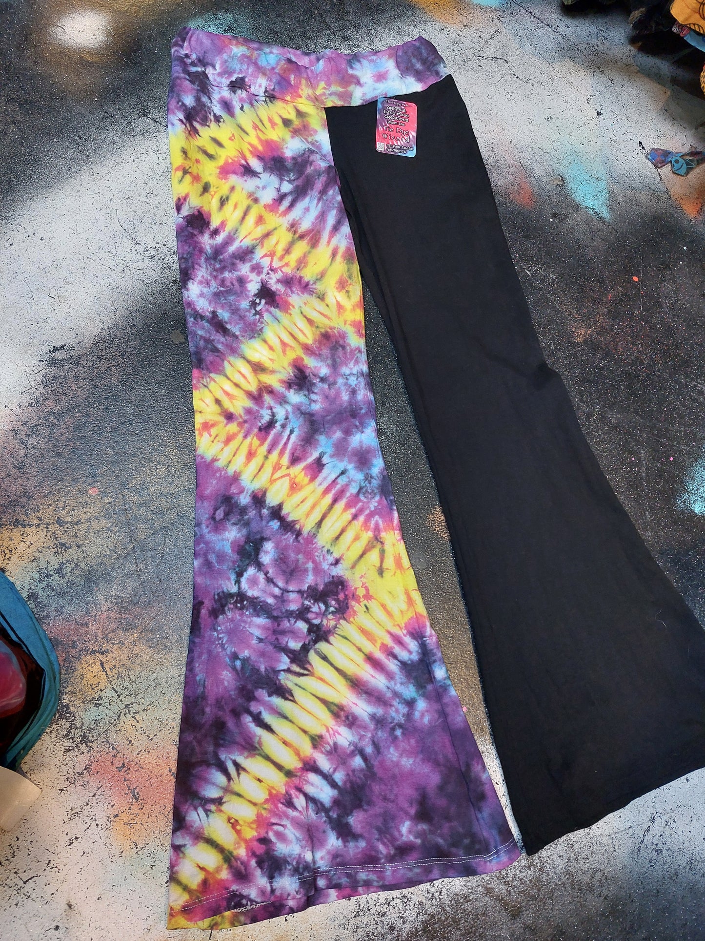 Tie Dye Psychedelic Handmade Hippy Flares Leggings Yoga pants custom design