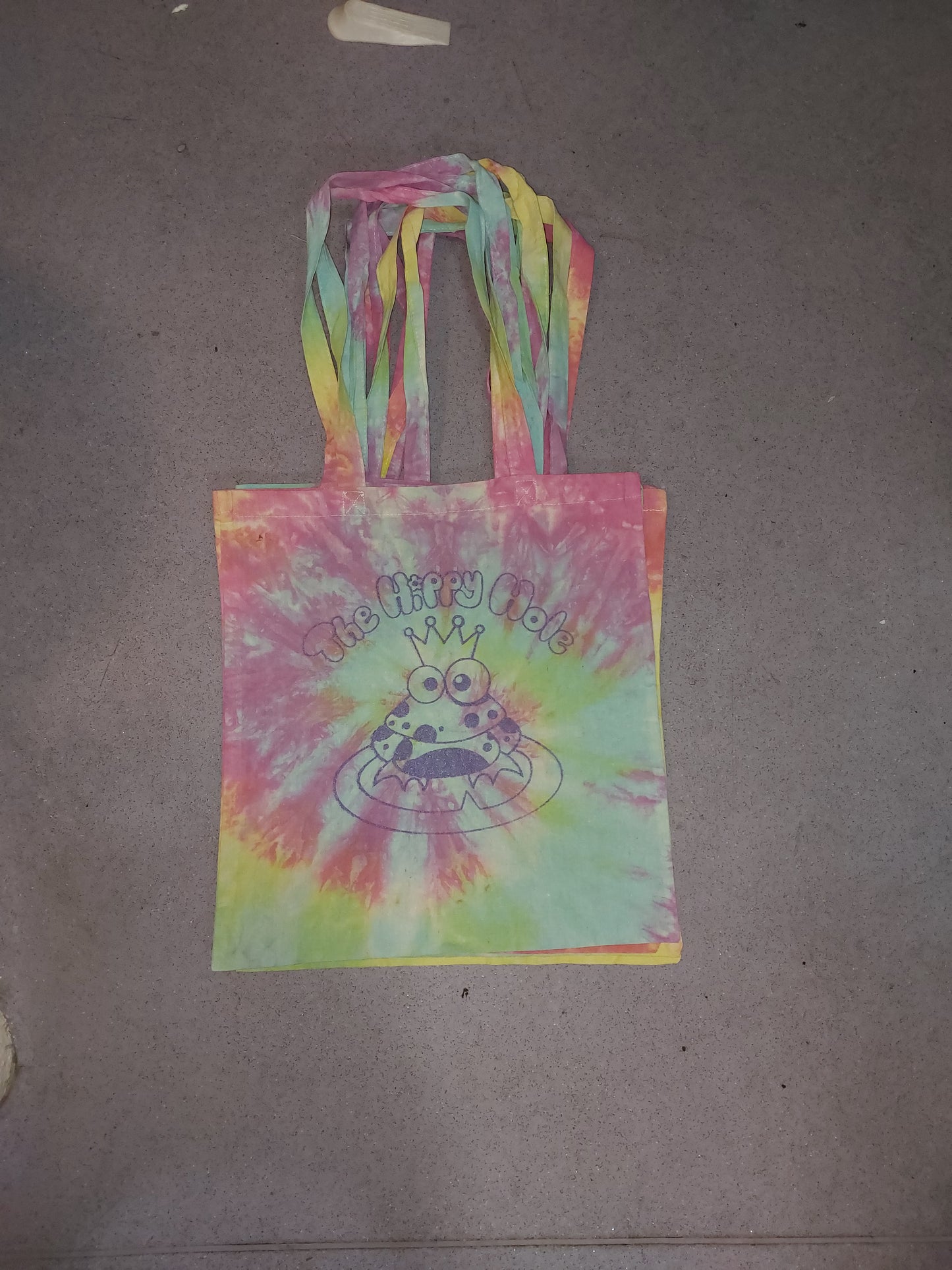 Handmade tie dye Pastel Rainbow Tote Shopping Canvas Bag