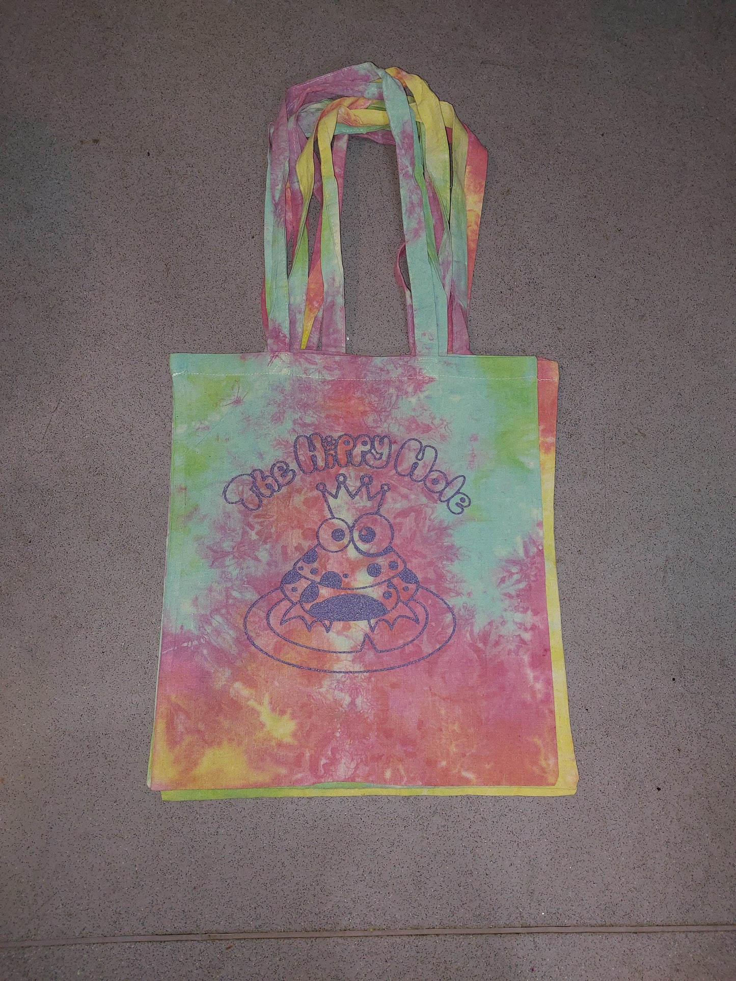 Handmade tie dye Pastel Rainbow Tote Shopping Canvas Bag