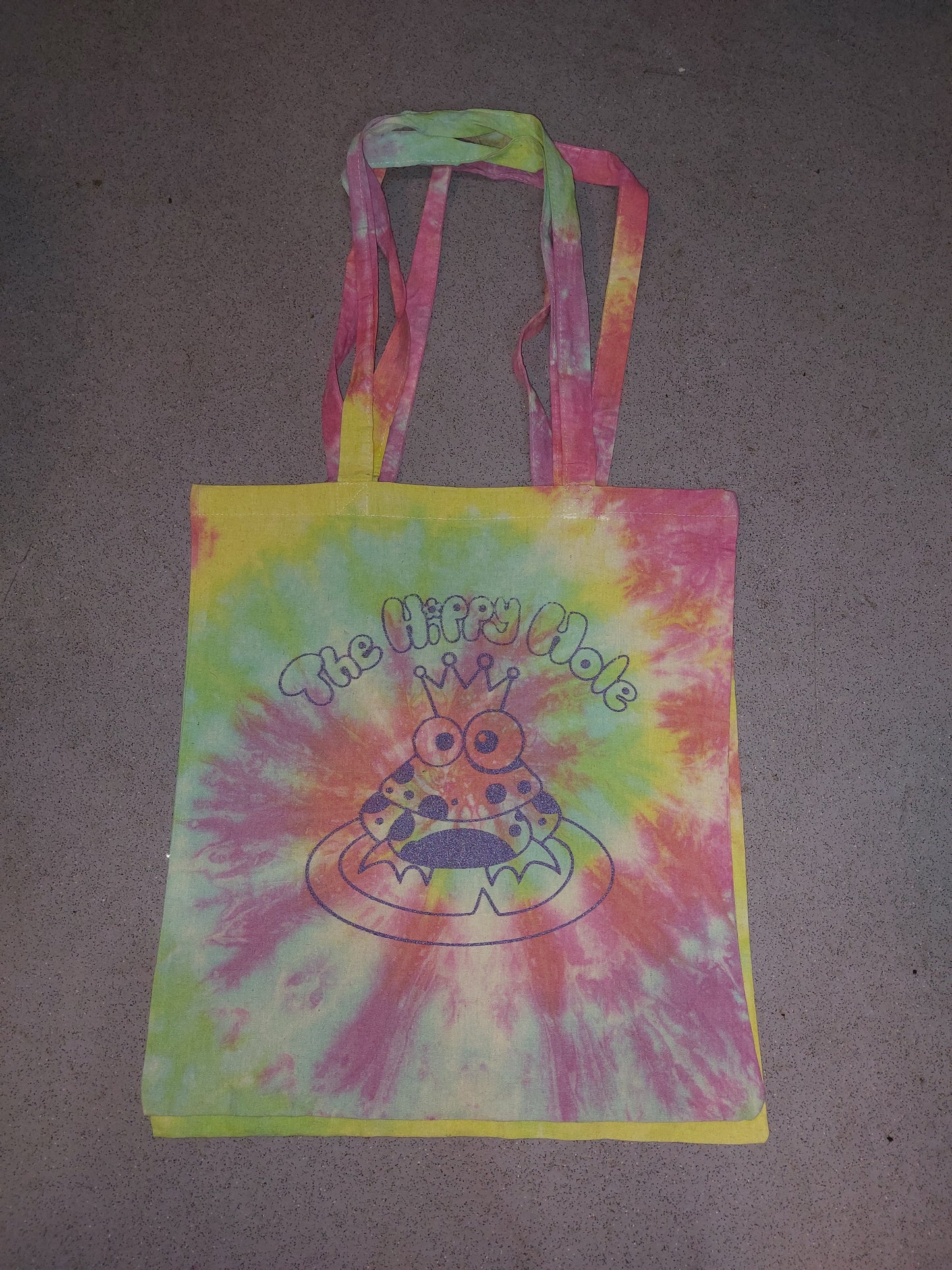 Handmade tie dye Pastel Rainbow Tote Shopping Canvas Bag