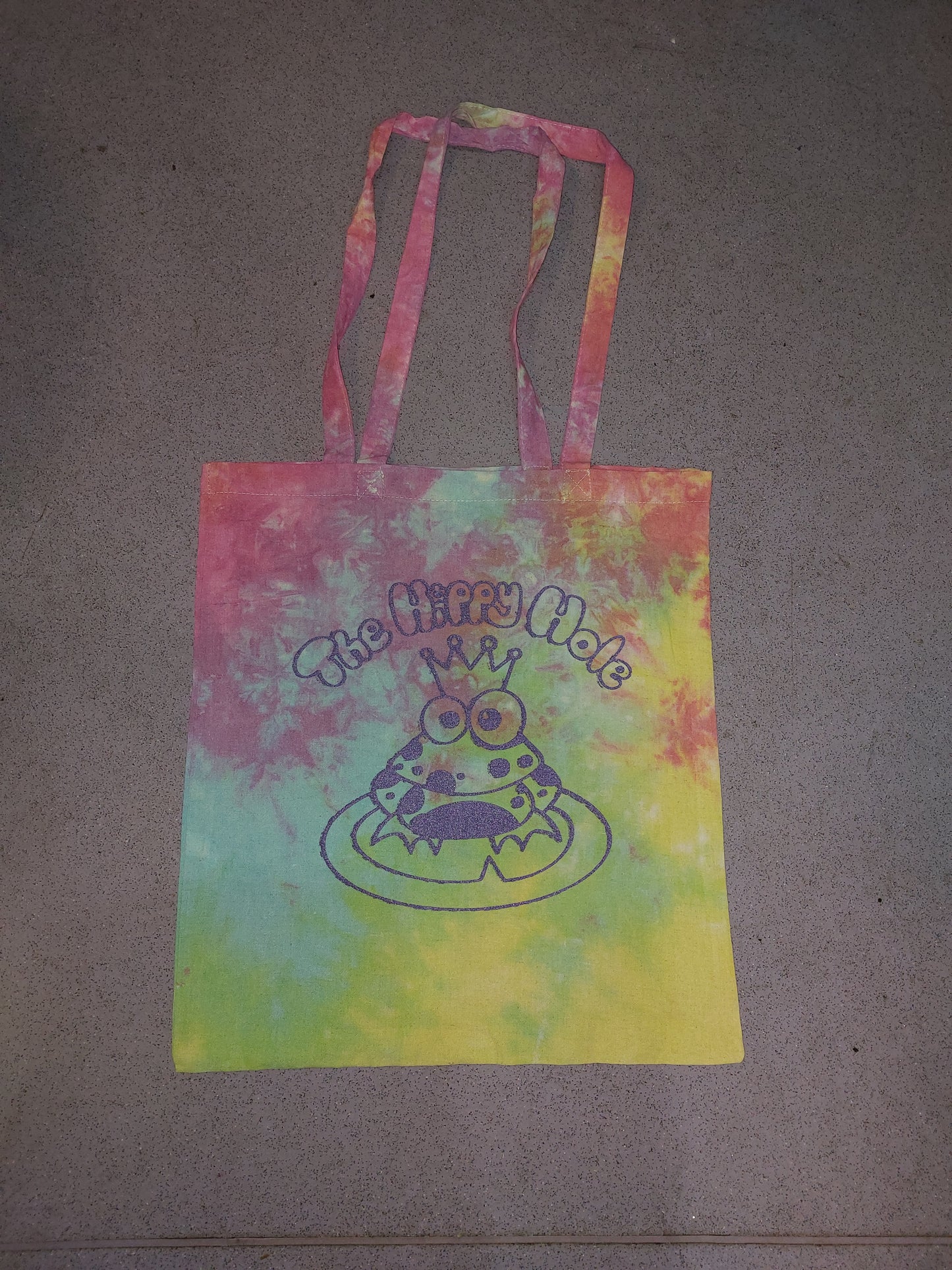 Handmade tie dye Pastel Rainbow Tote Shopping Canvas Bag