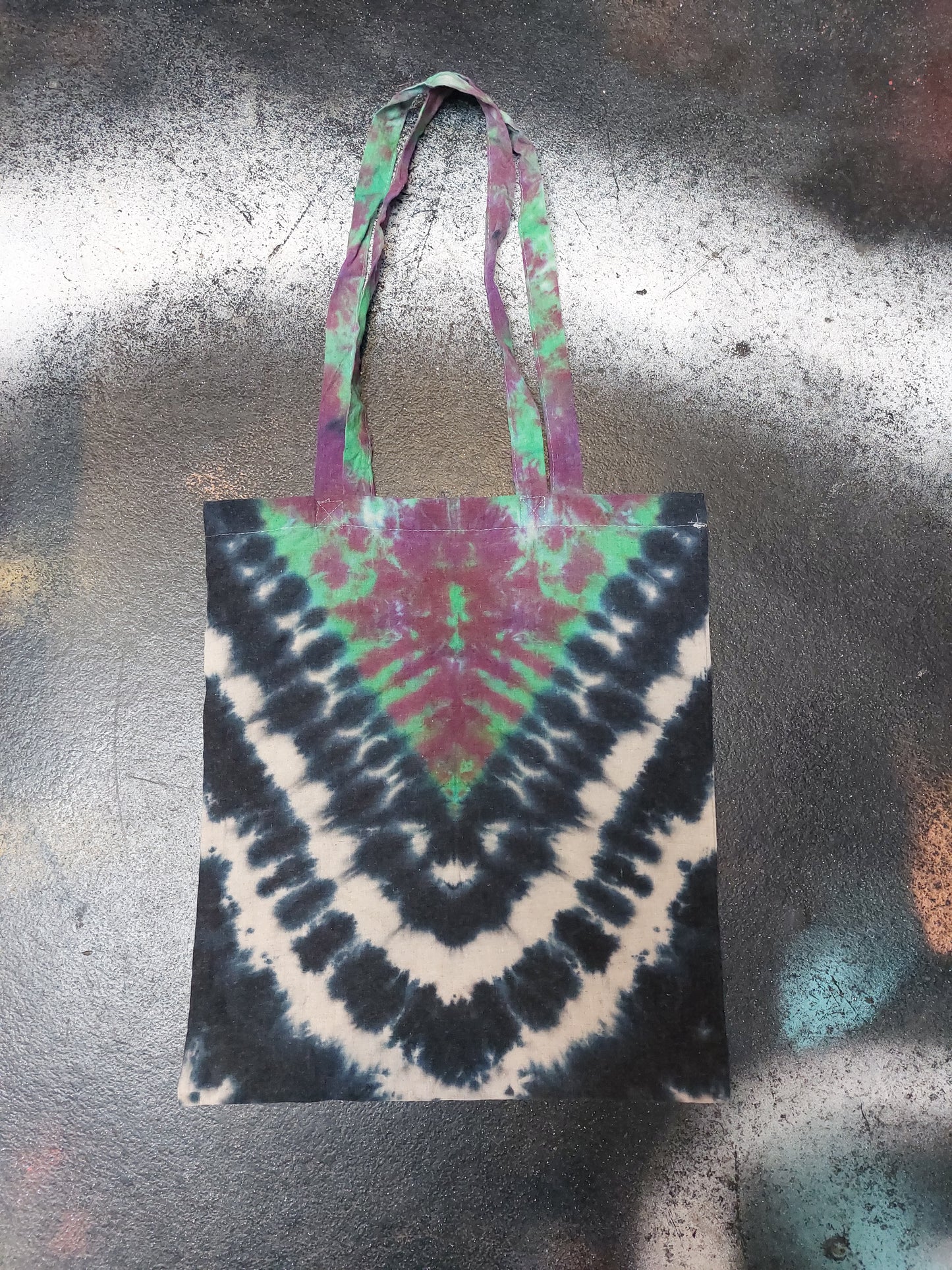 Handmade tie dye Tote Shopping Canvas Bag BEETLEJUICE