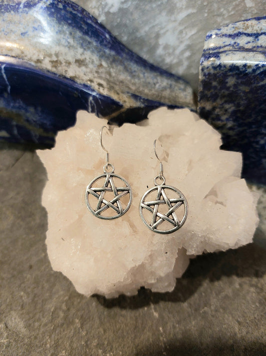 Pentagram Wiccan Pagan Witch Charm earrings