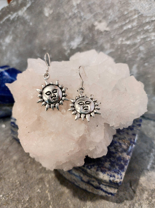 Sun face Charm earrings