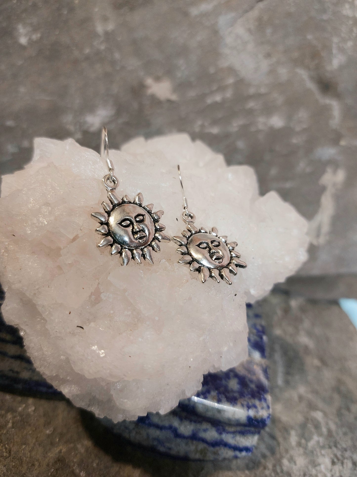 Sun face Charm earrings