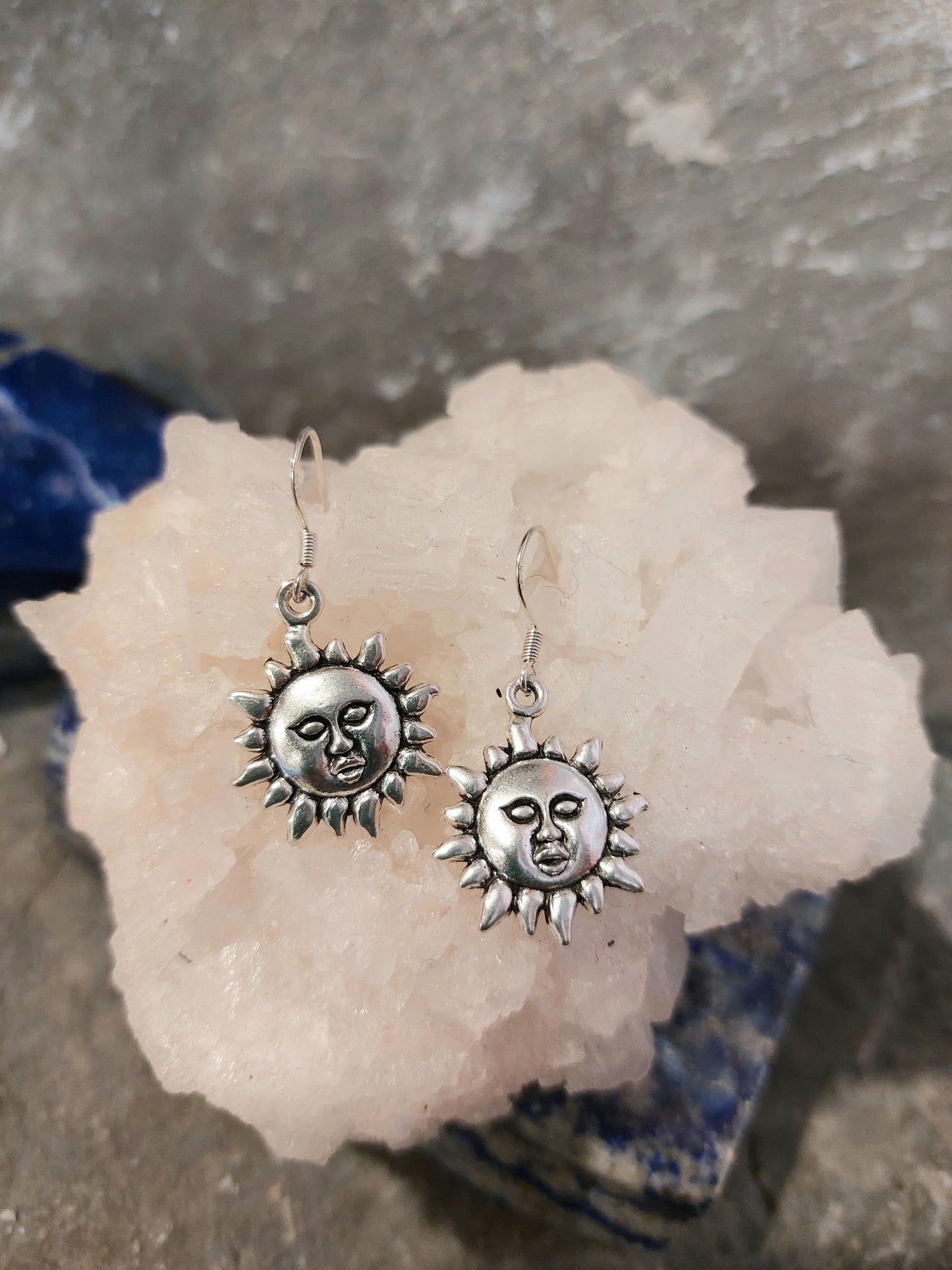 Sun face Charm earrings