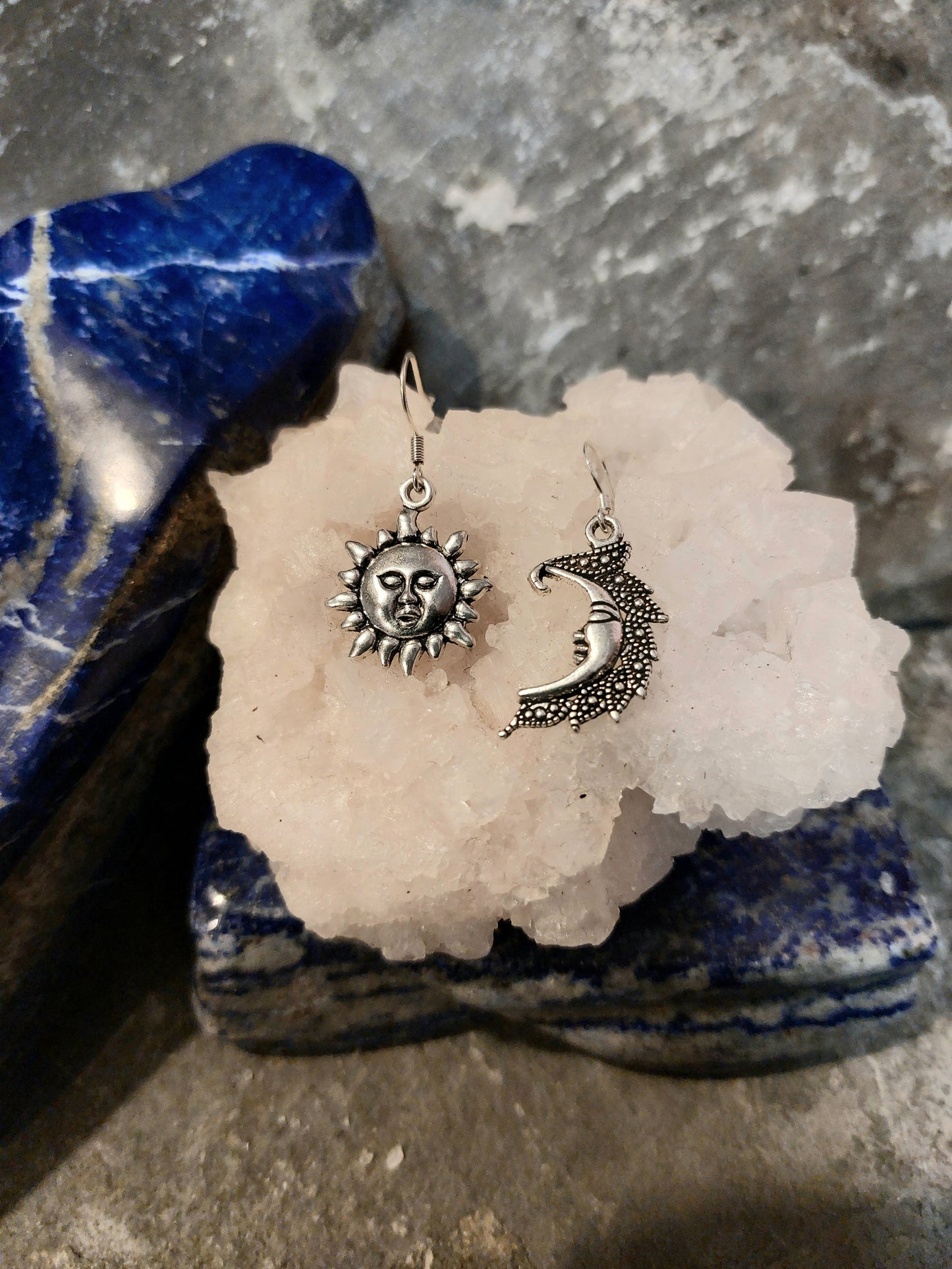 Sun & Moon mismatched Charm earrings