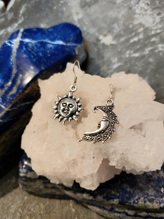 Sun & Moon mismatched Charm earrings